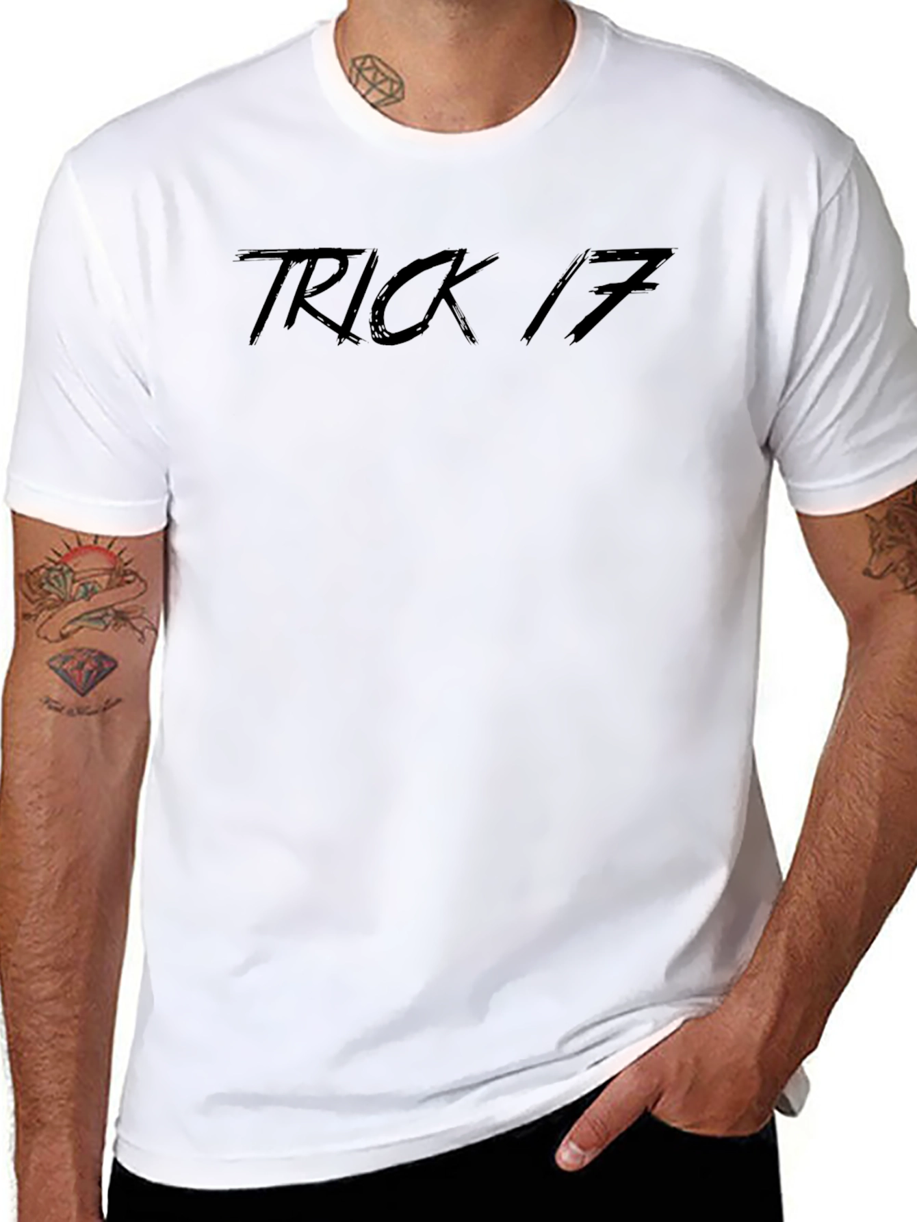 Trick 17 Graphic Tee - Stylish Black Cotton T-Shirt