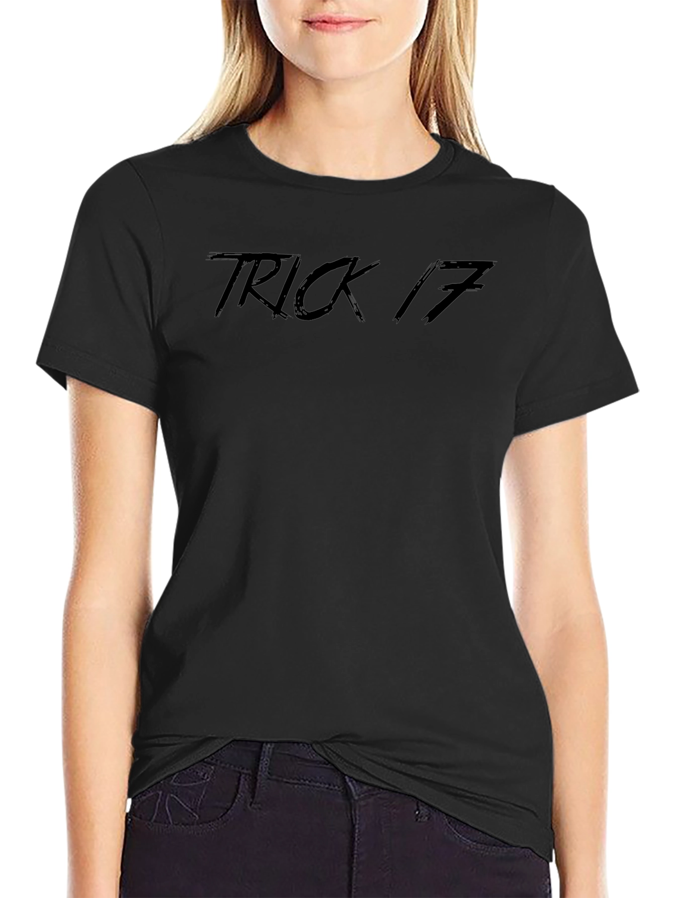 Trick 17 Graphic Tee - Stylish Black Cotton T-Shirt
