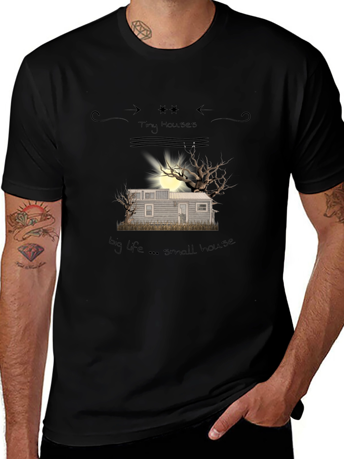 Tiny Houses Big Life Small House Graphic Tee
