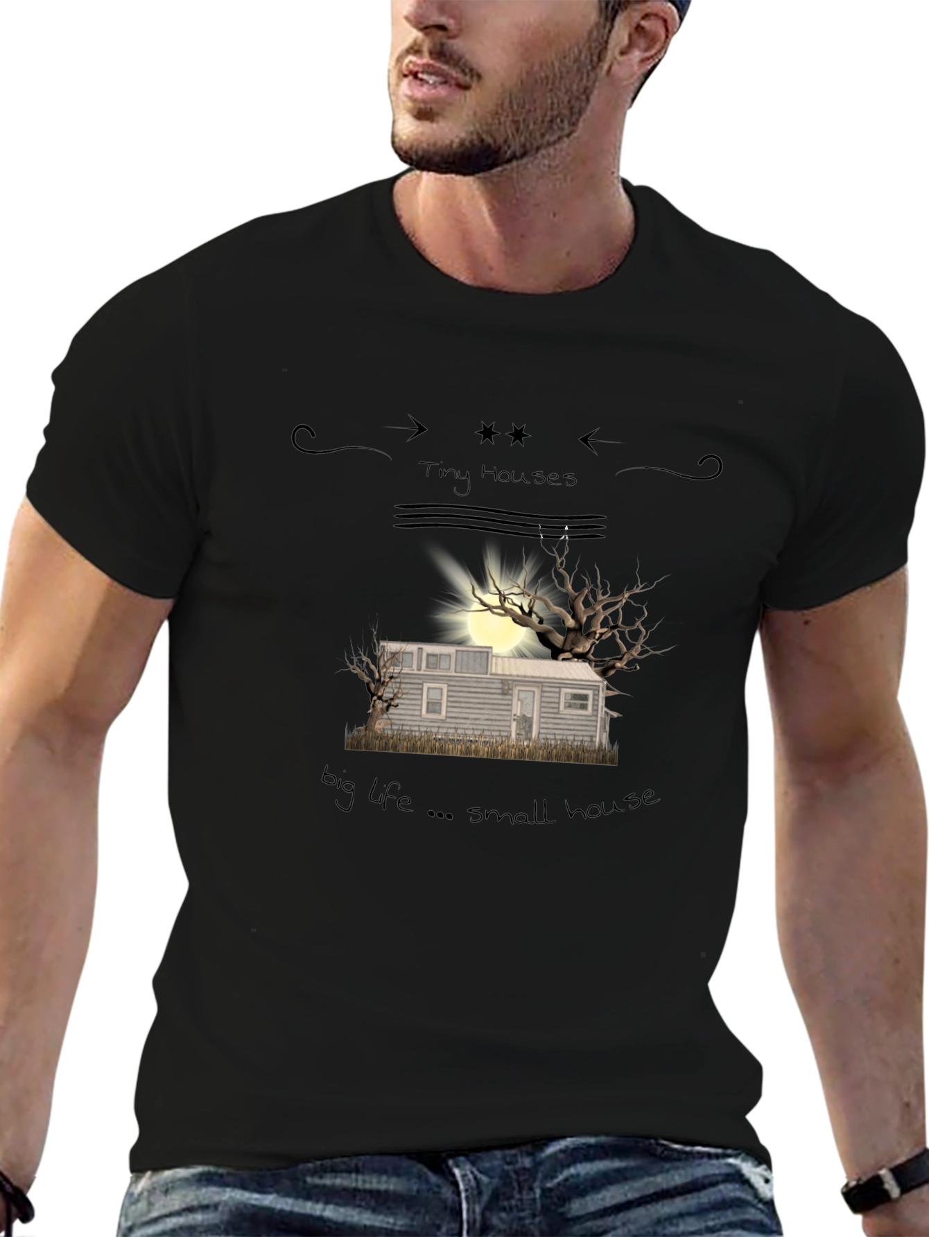 Tiny Houses Big Life Small House Graphic Tee