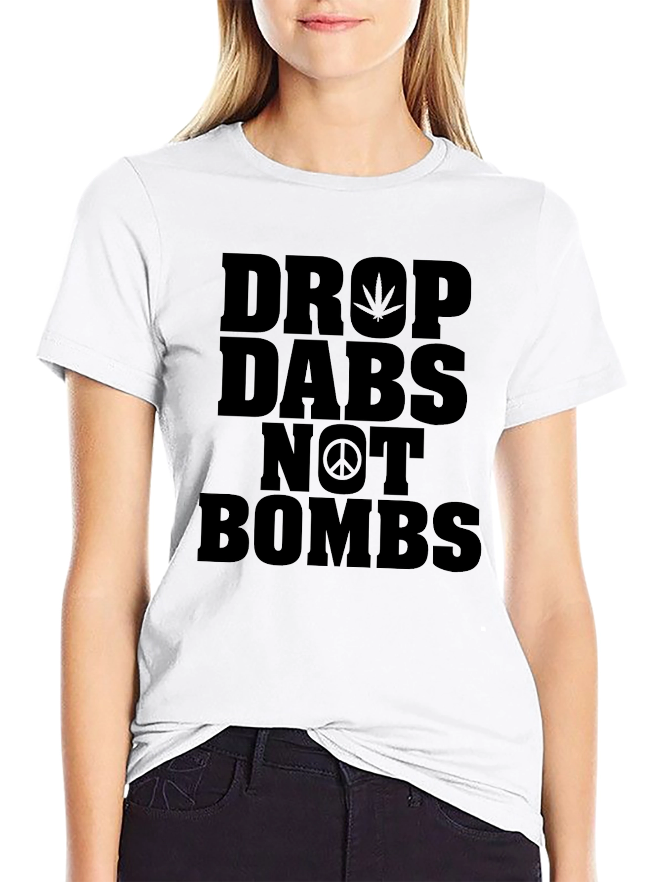 Drop Dabs Not Bombs T-Shirt - Black Cotton Blend