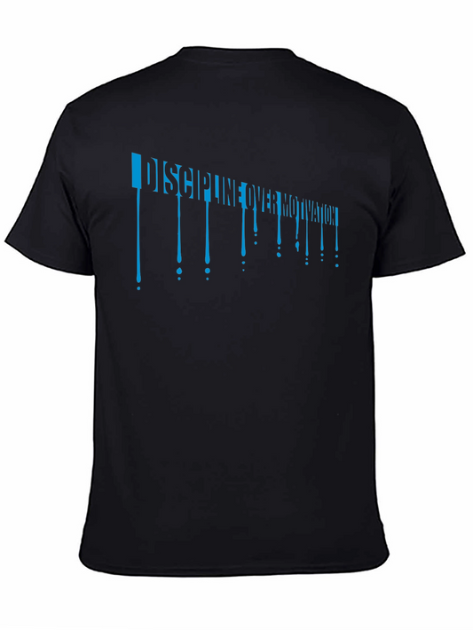 Discipline Over Motivation Mens Black T-Shirt