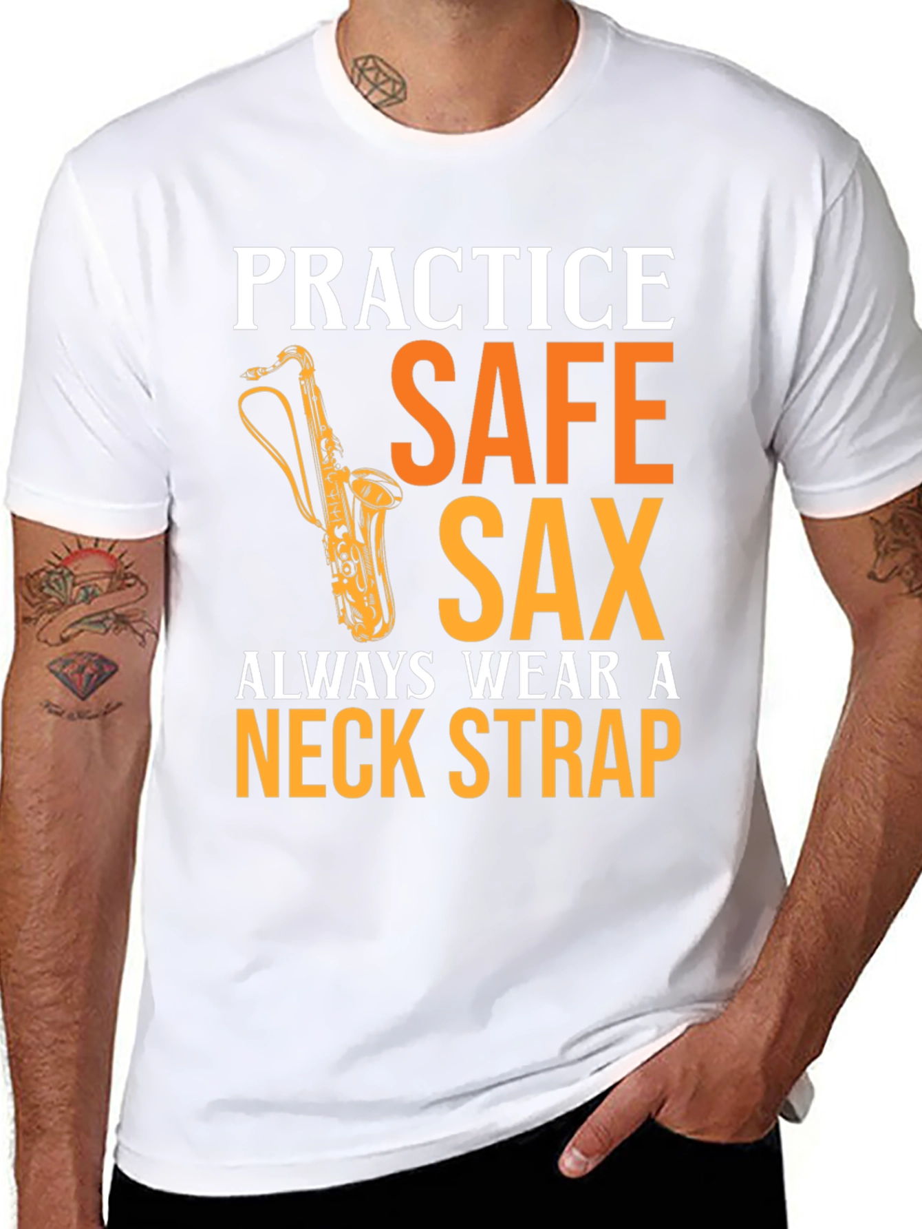 Practice Safe Sax T-Shirt - Musician Apparel