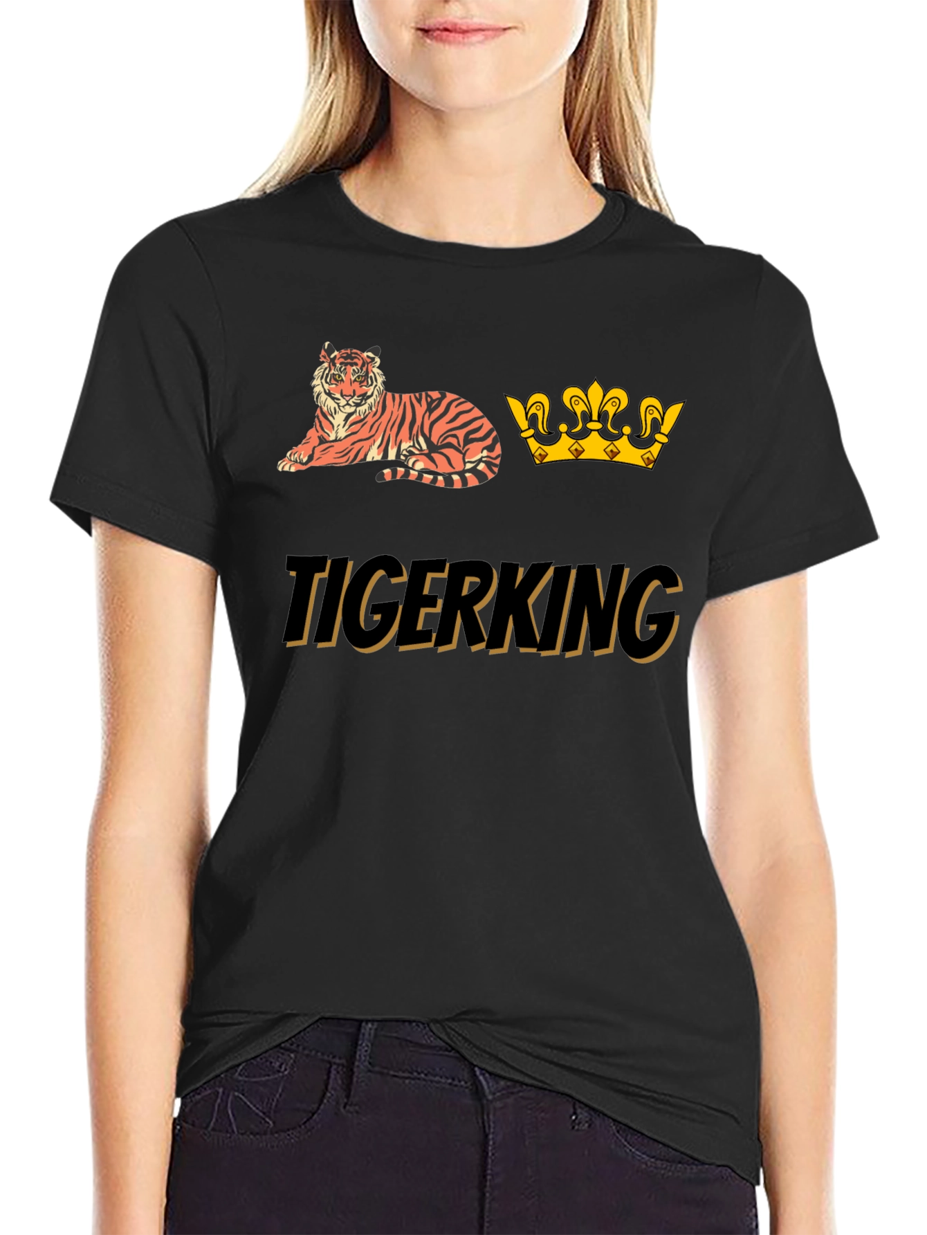 Tiger King Graphic Tee - Black Cotton