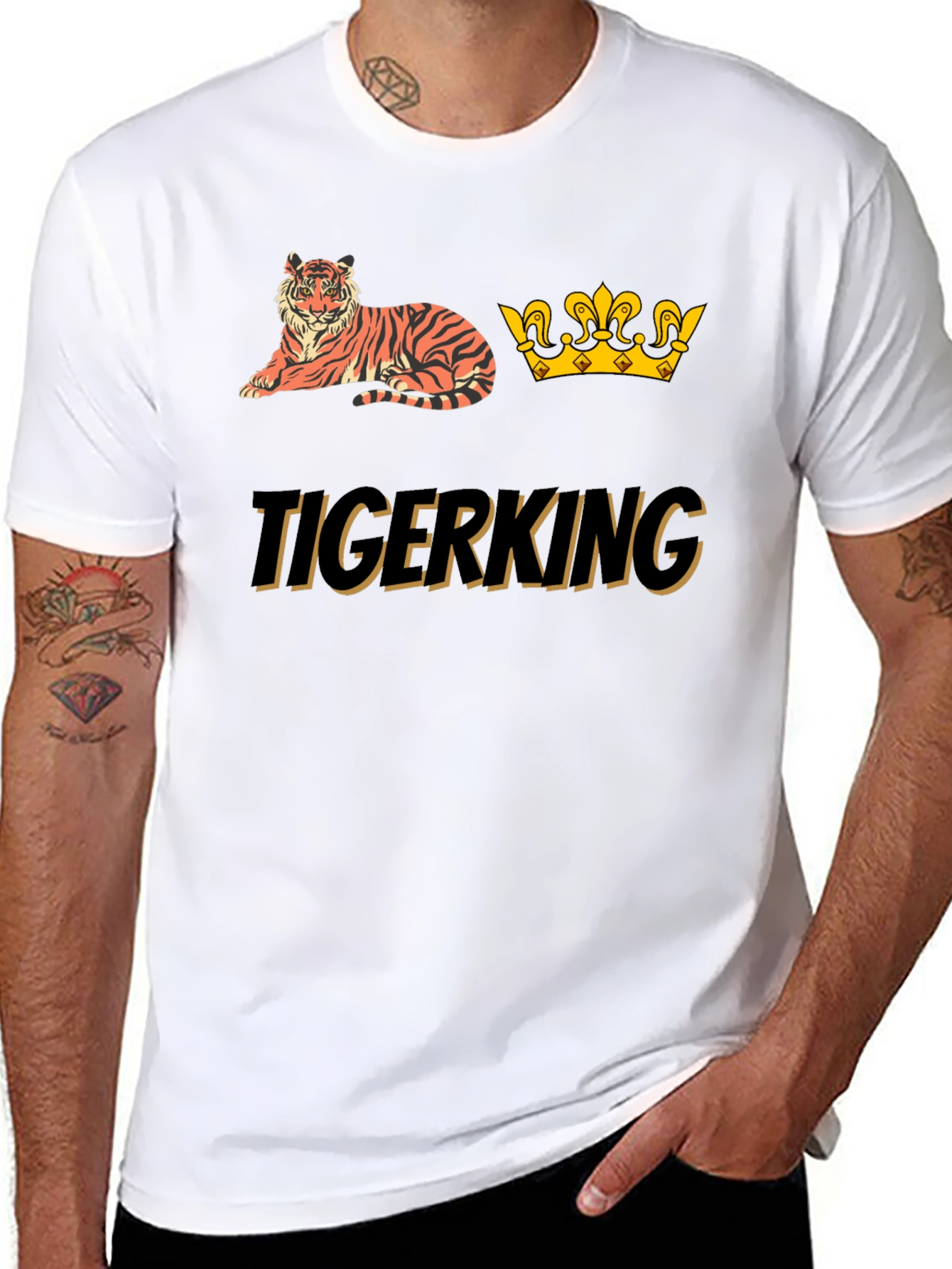 Tiger King Graphic Tee - Black Cotton