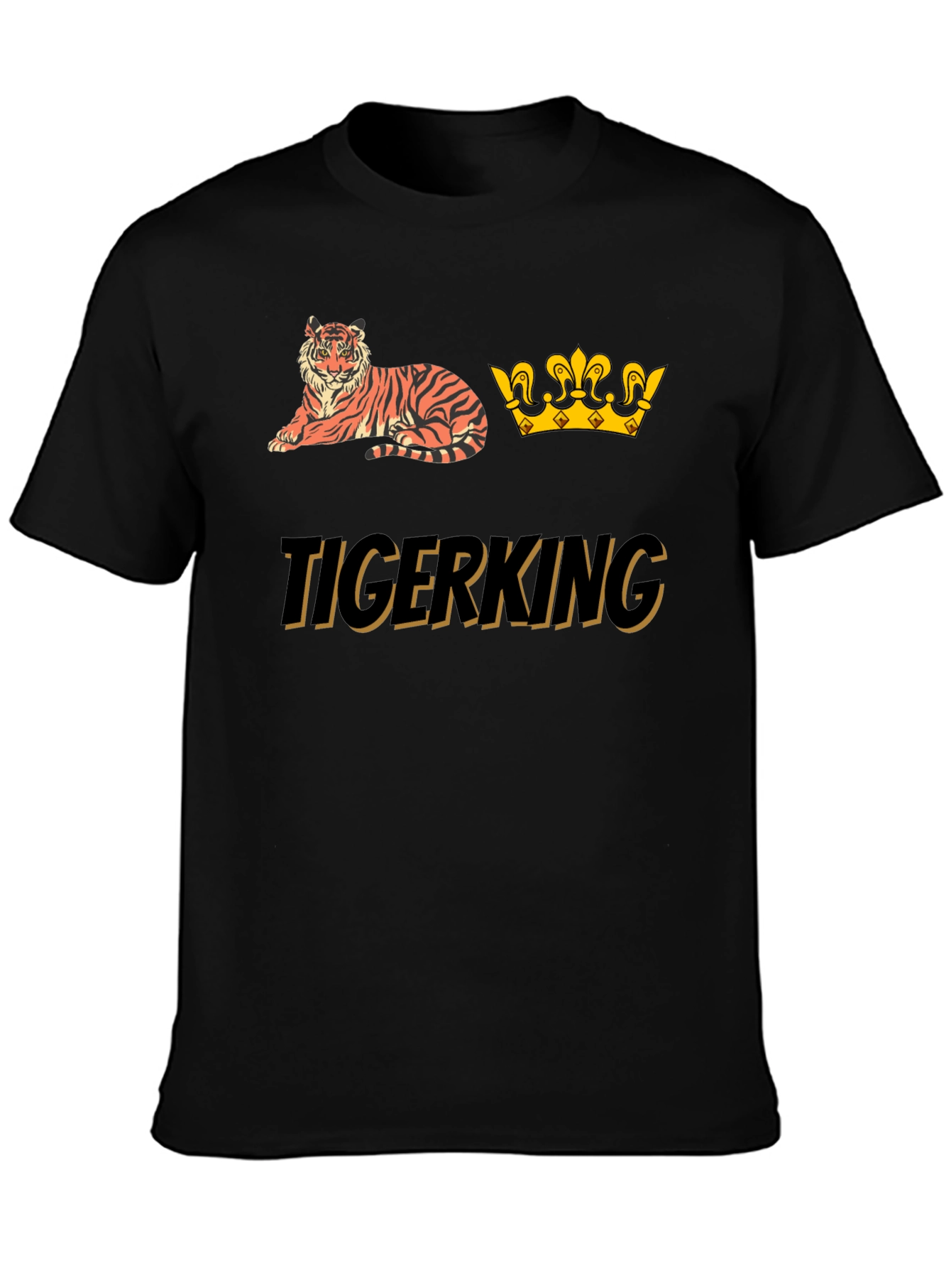 Tiger King Graphic Tee - Black Cotton