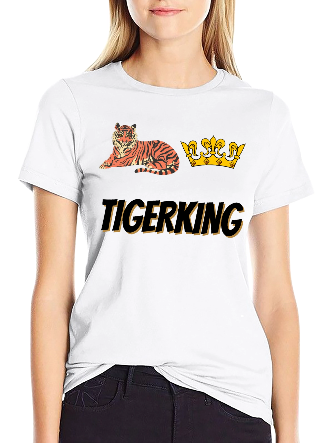 Tiger King Graphic Tee - Black Cotton