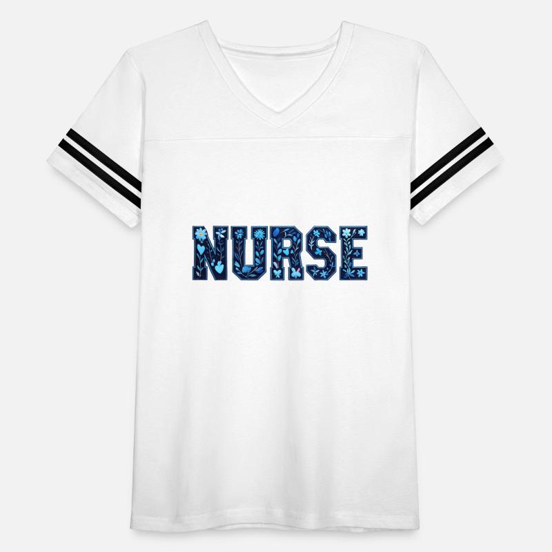 Nurse - Navy Floral Leaves Fun Whimsical