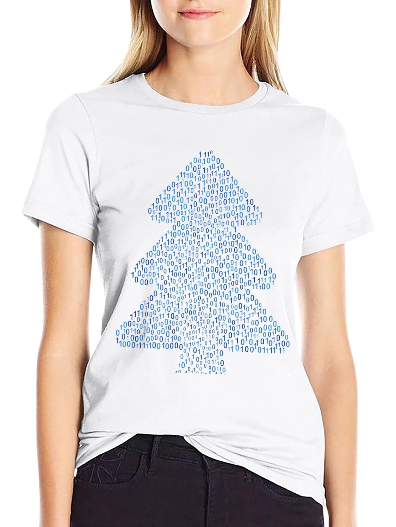 Binary Christmas Tree T-Shirt - Coder Holiday Apparel