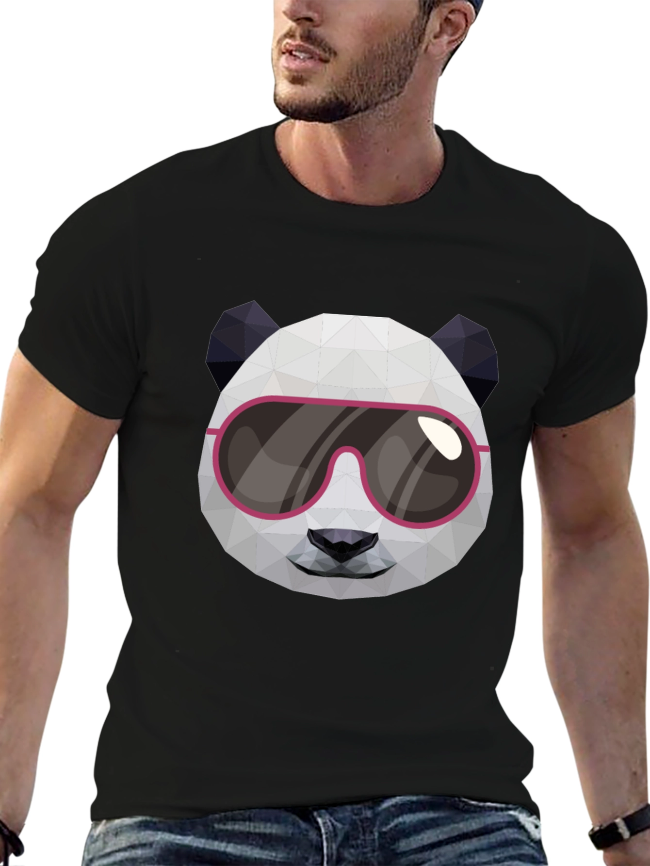 Cool Panda Graphic Tee - Black Cotton Shirt