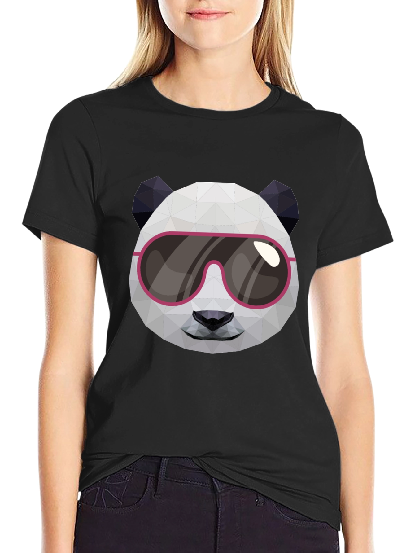Cool Panda Graphic Tee - Black Cotton Shirt