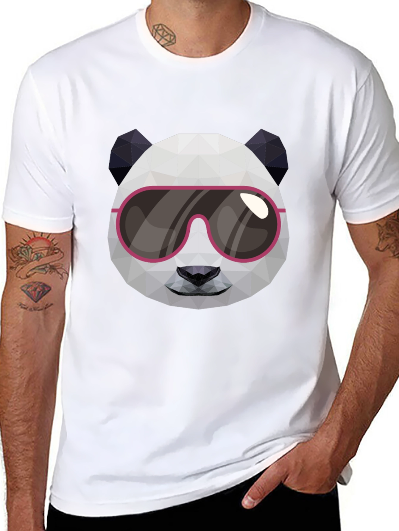 Cool Panda Graphic Tee - Black Cotton Shirt