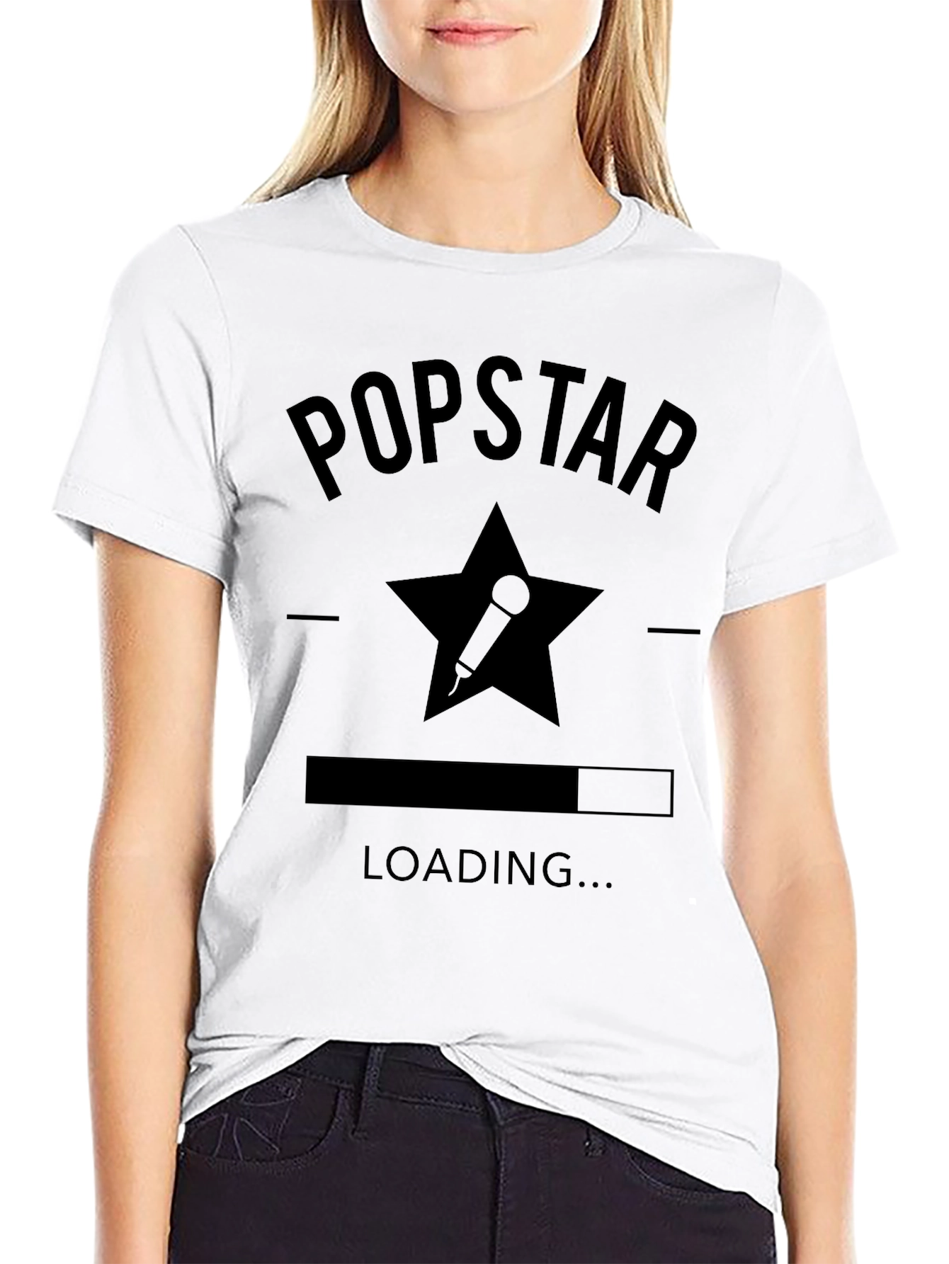 Popstar Loading Black Graphic T-Shirt