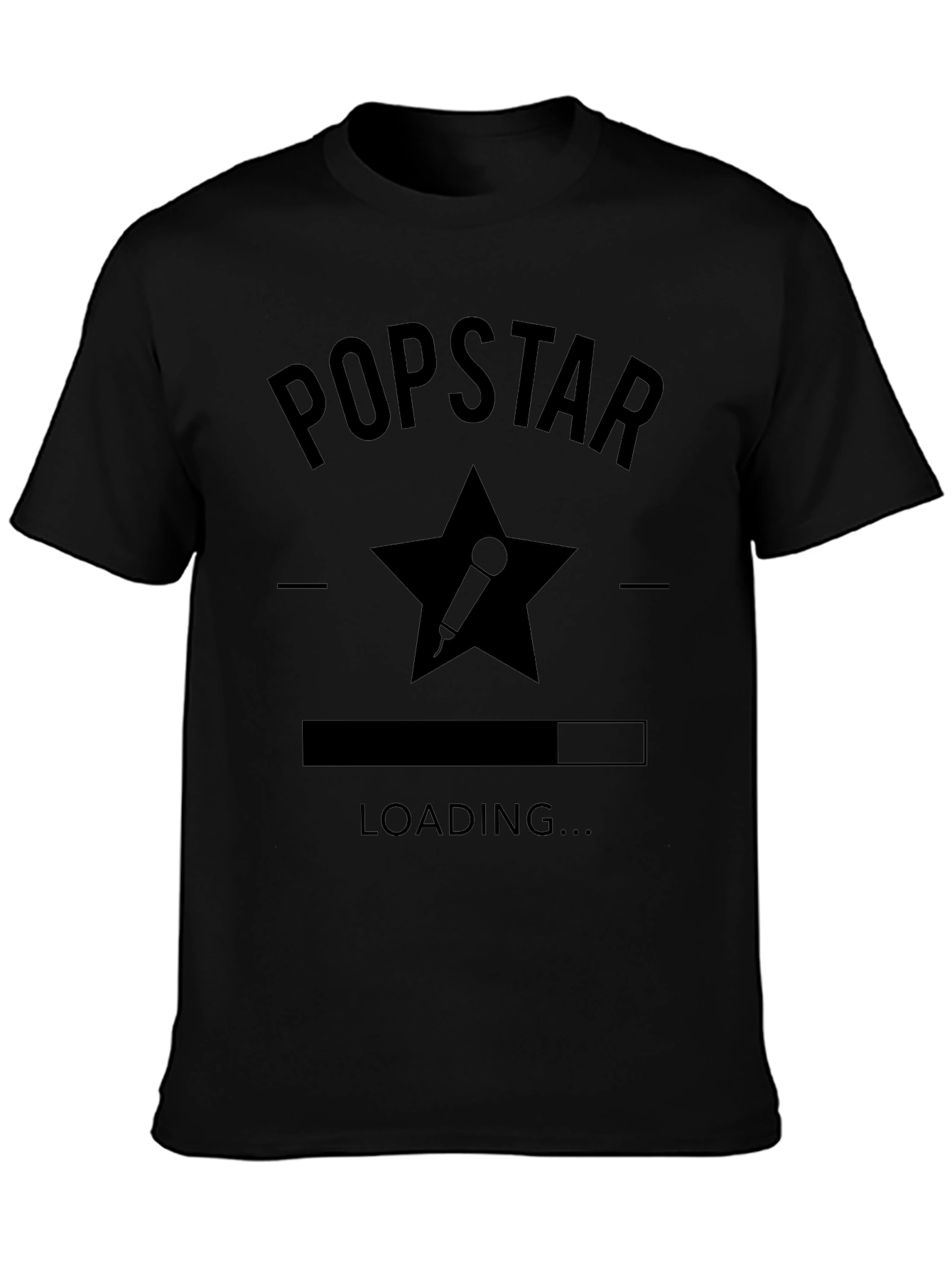 Popstar Loading Black Graphic T-Shirt