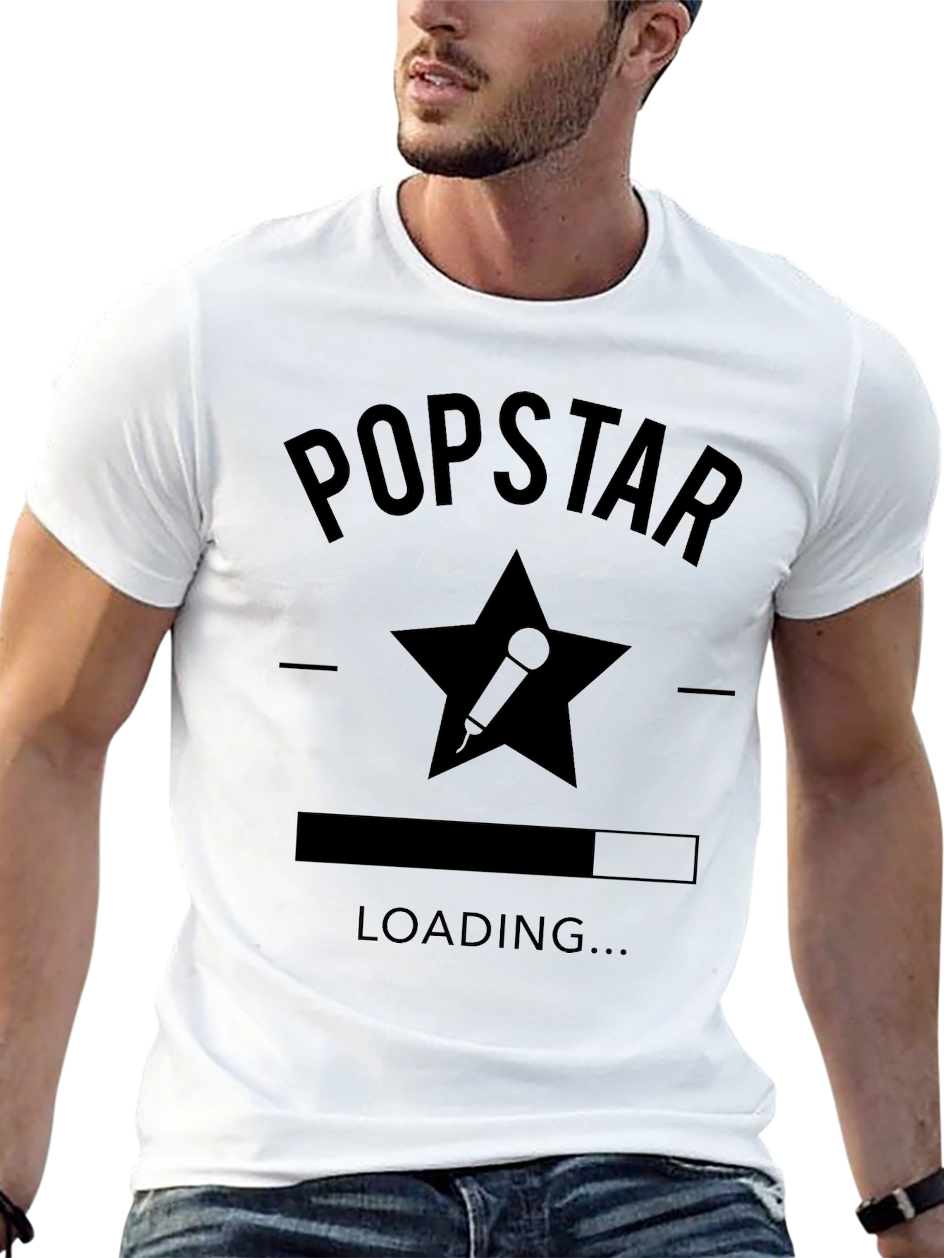 Popstar Loading Black Graphic T-Shirt
