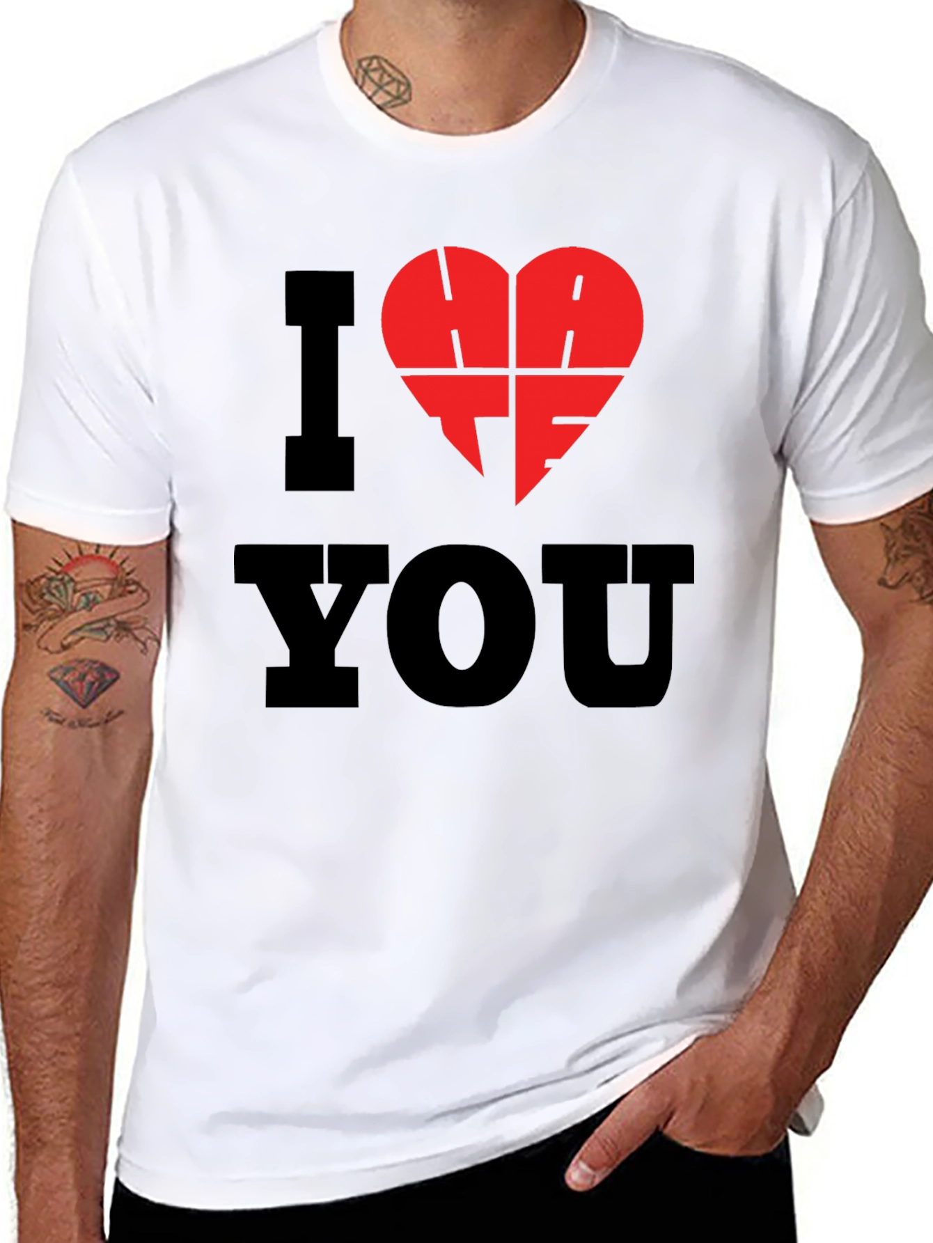 I Hate You T-Shirt - Black Graphic Tee