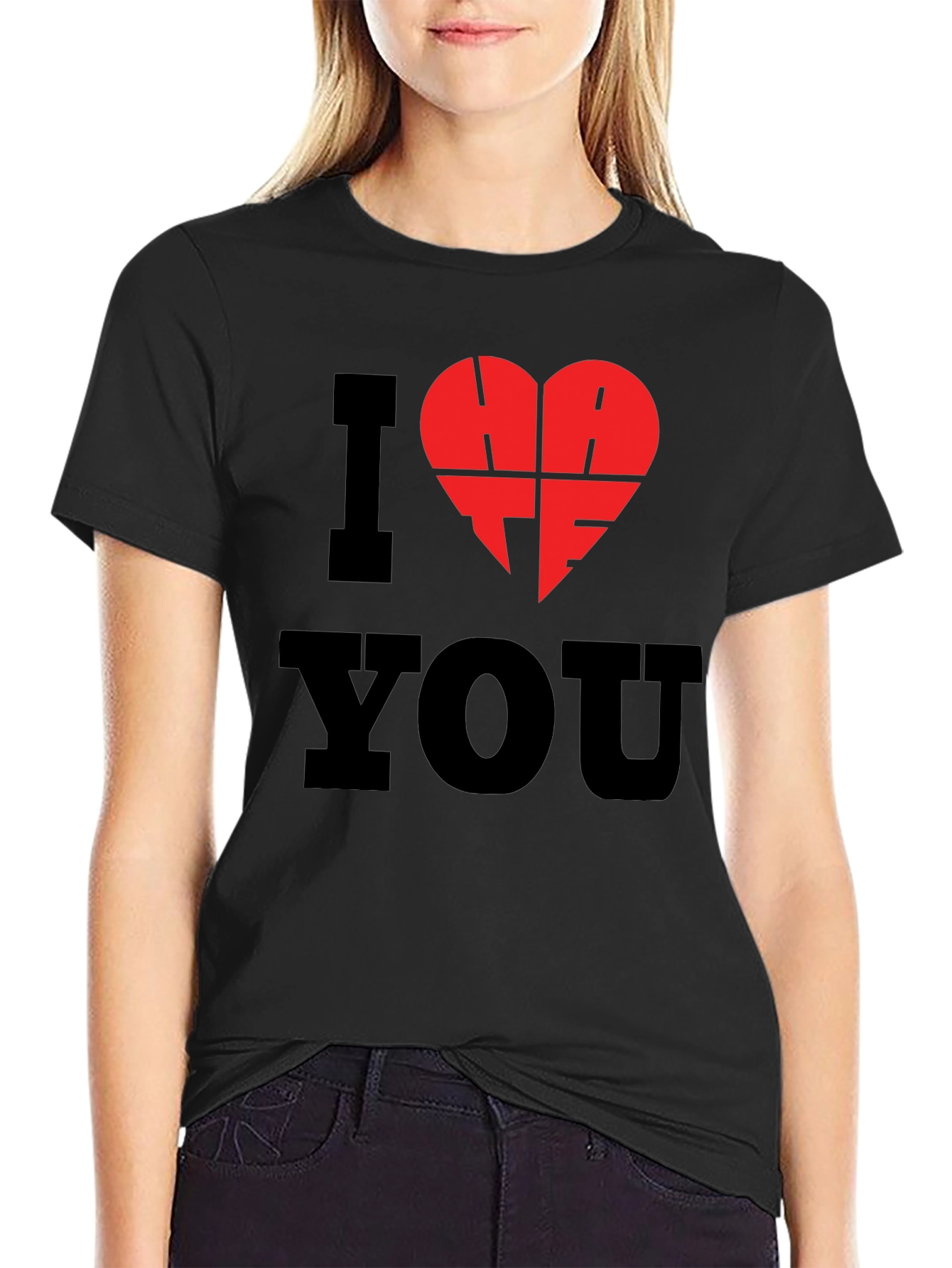I Hate You T-Shirt - Black Graphic Tee