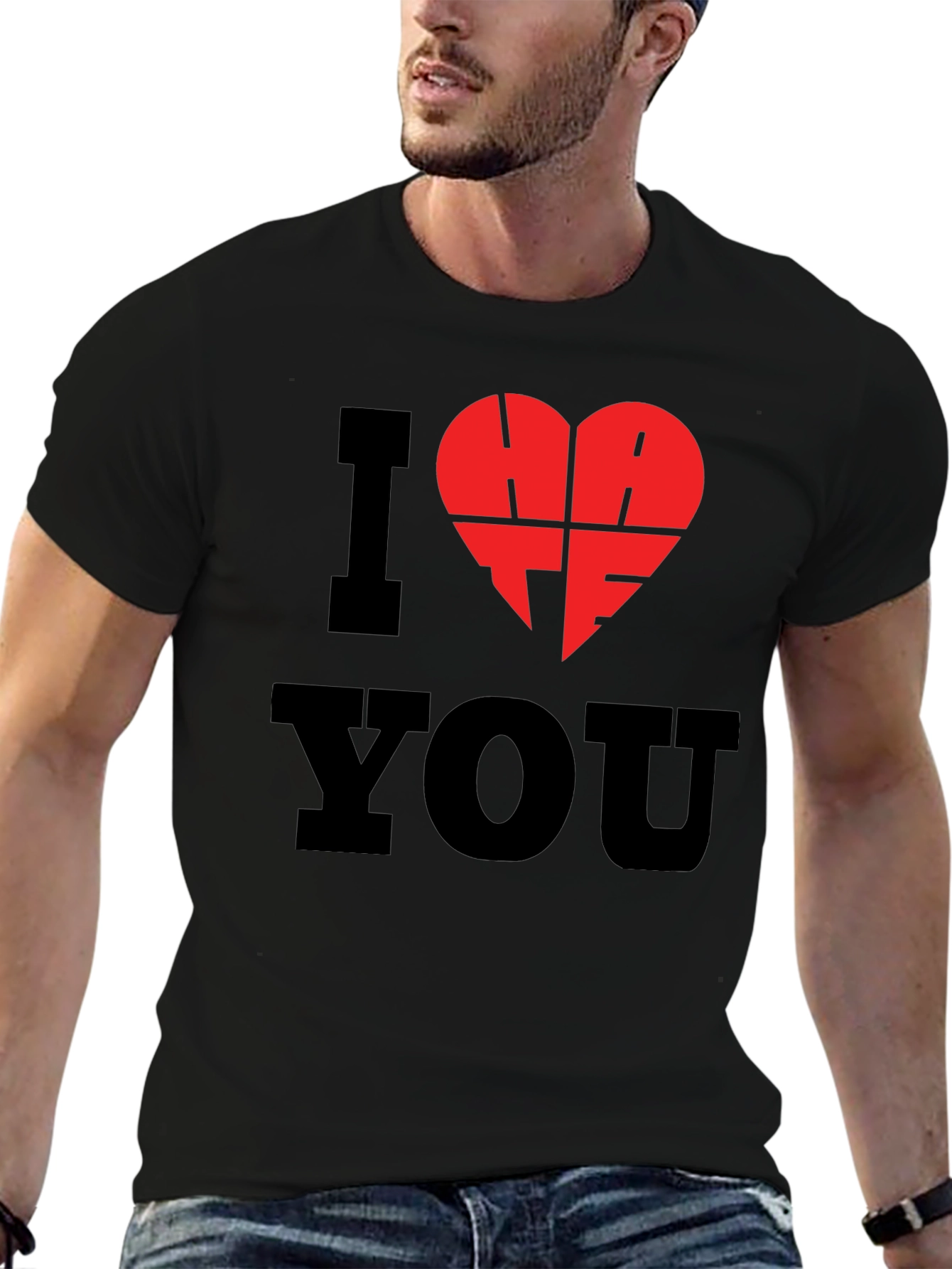 I Hate You T-Shirt - Black Graphic Tee