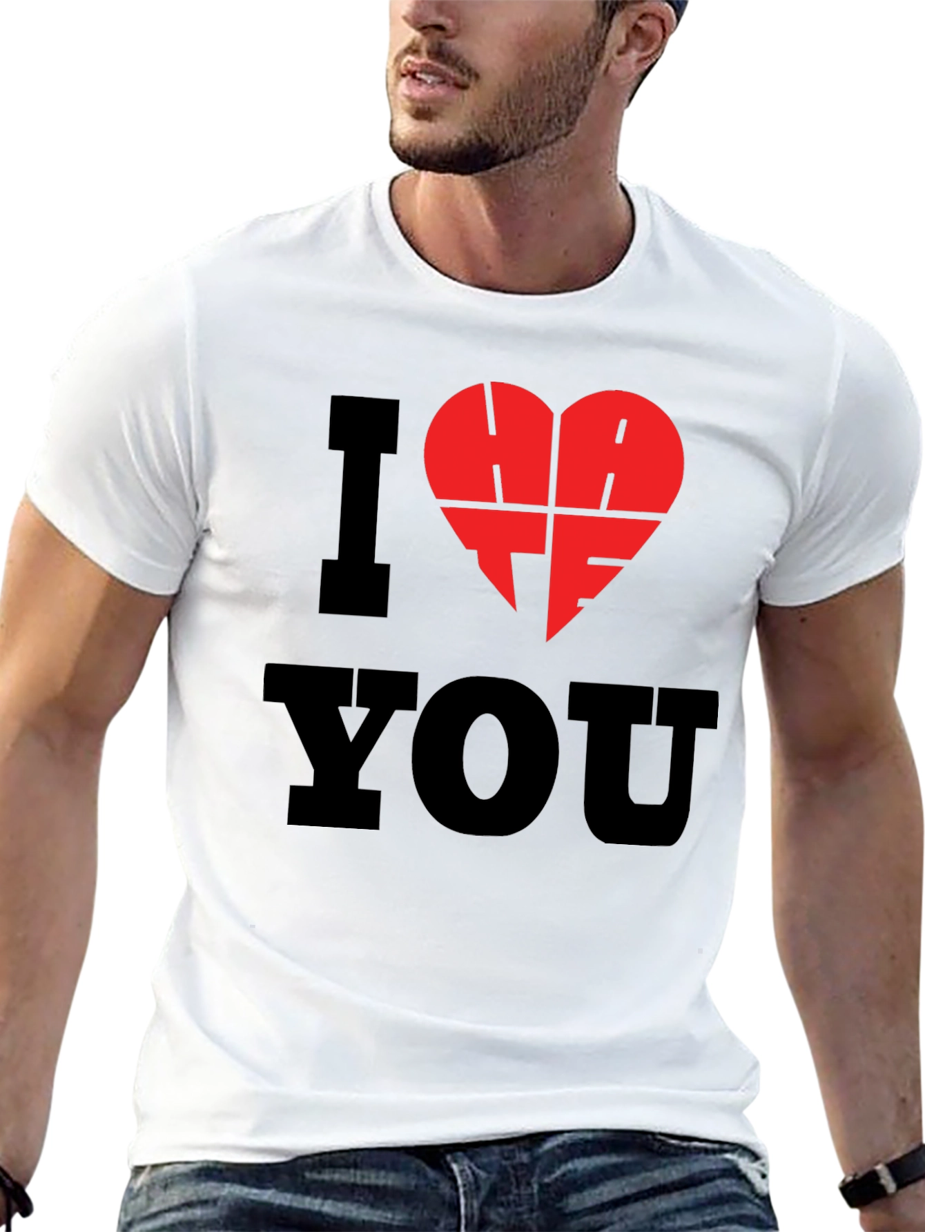 I Hate You T-Shirt - Black Graphic Tee