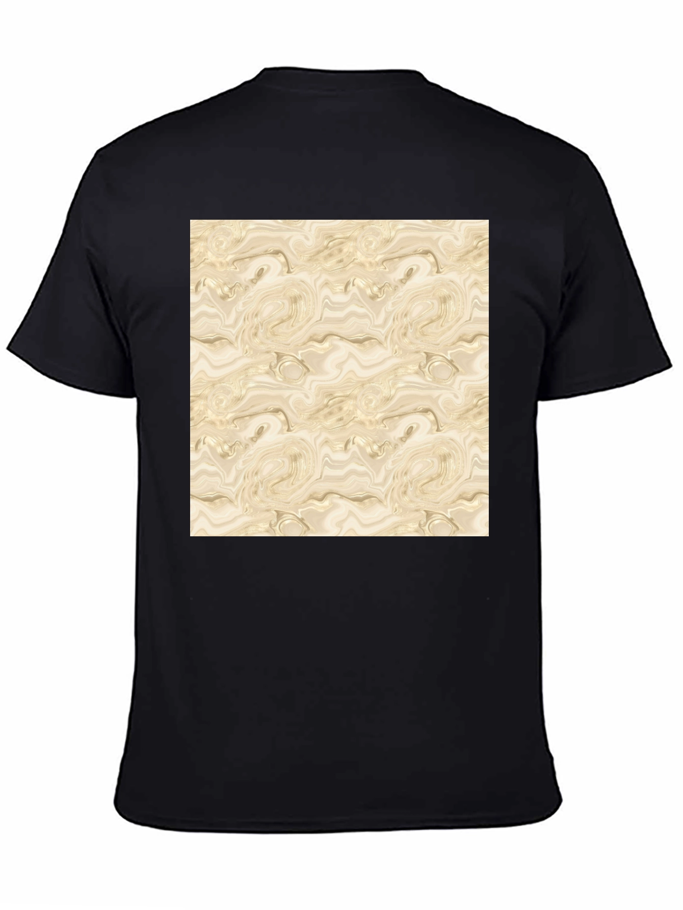 Abstract Marble Pattern Black T-Shirt