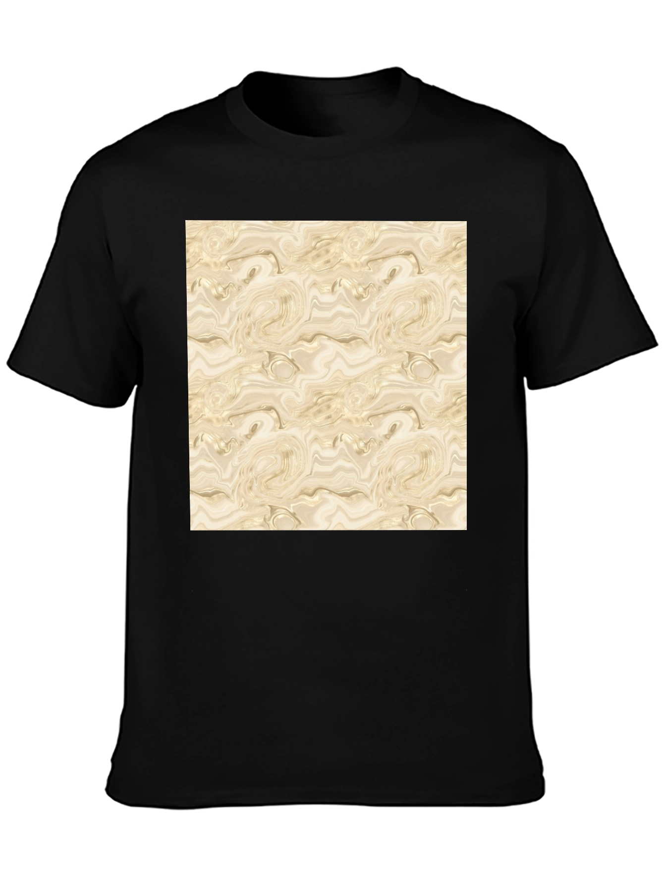 Abstract Marble Pattern Black T-Shirt