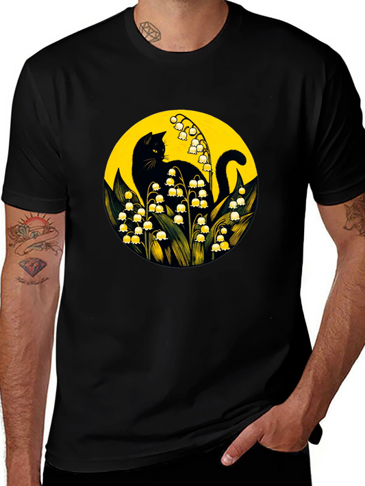 Black Cat & Lily of the Valley T-Shirt