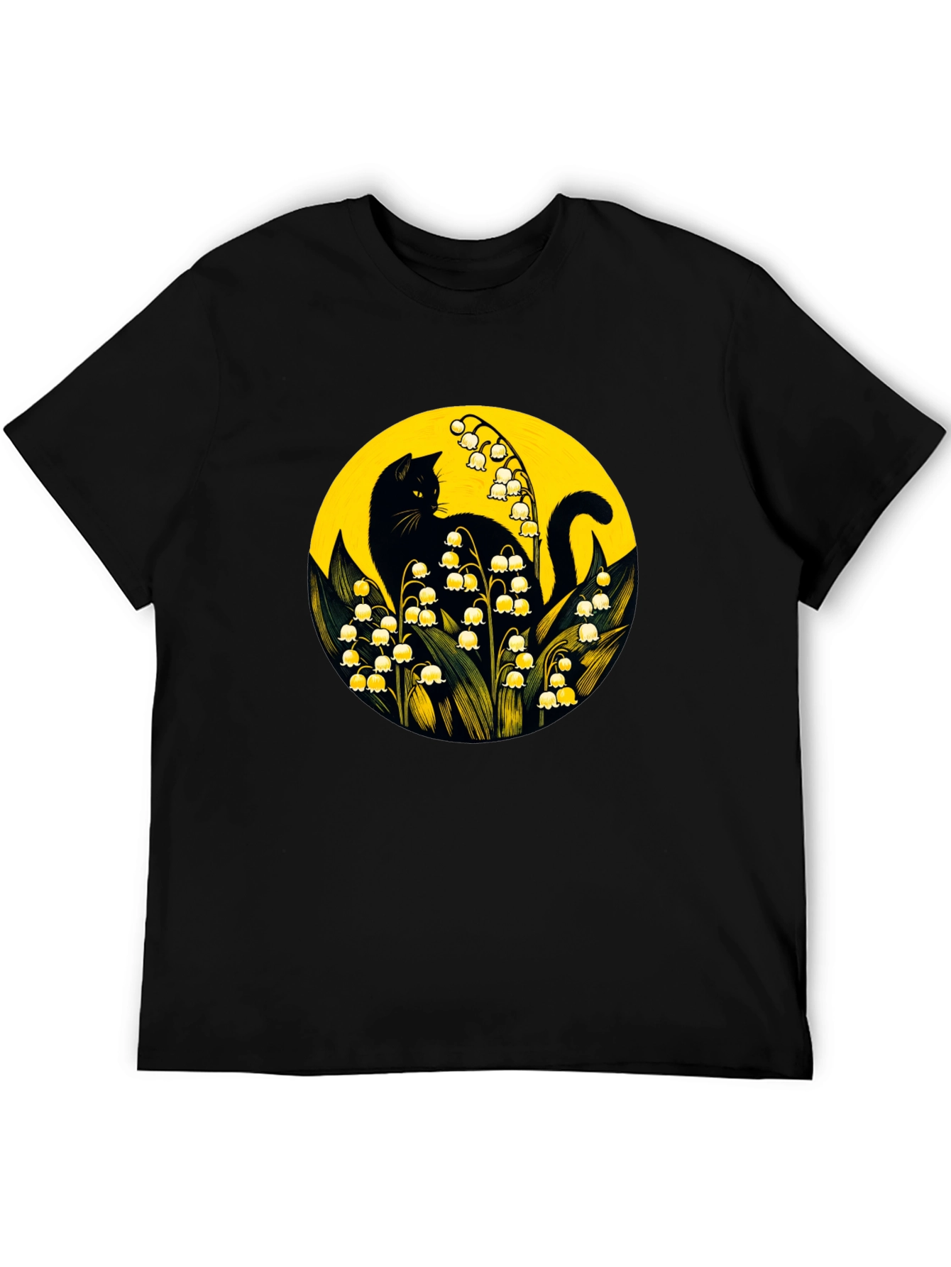 Black Cat & Lily of the Valley T-Shirt
