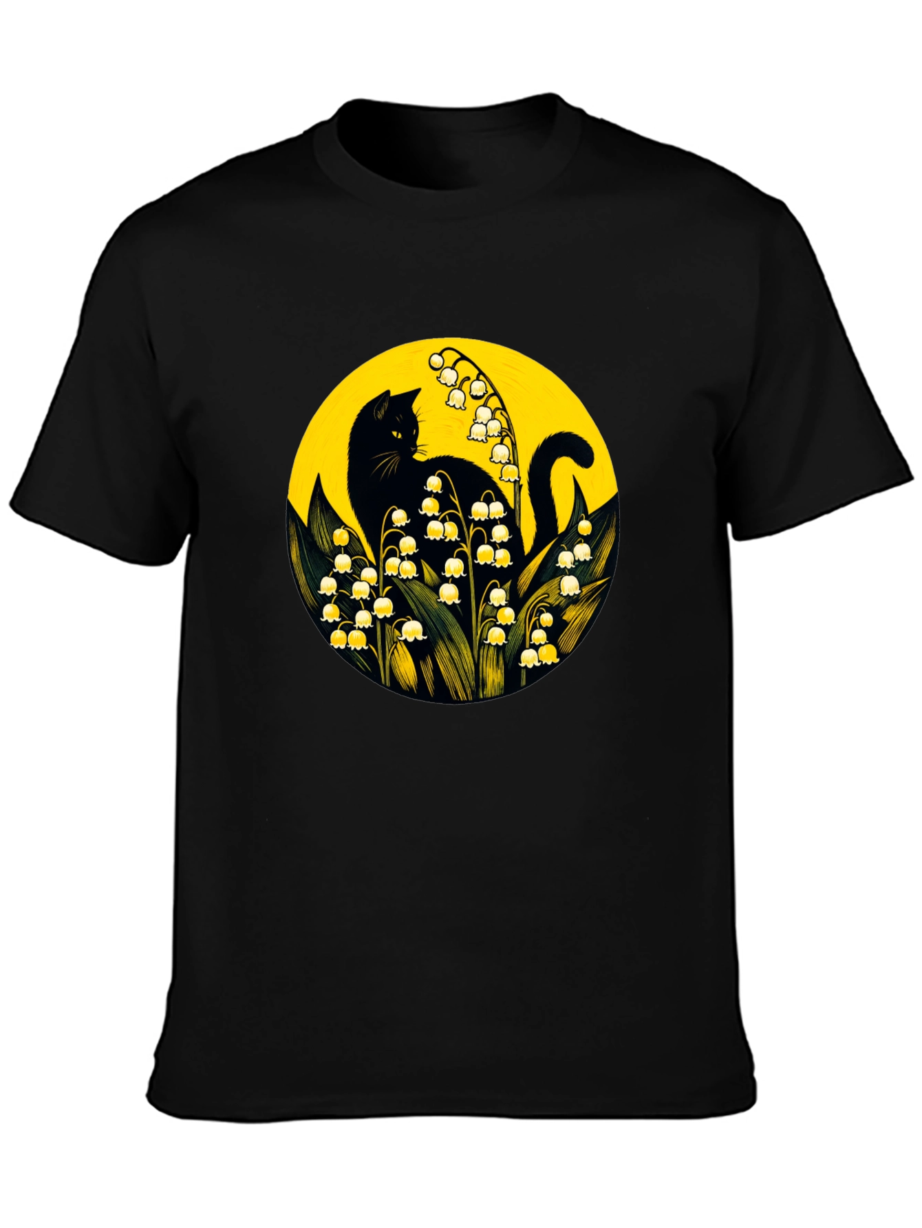 Black Cat & Lily of the Valley T-Shirt