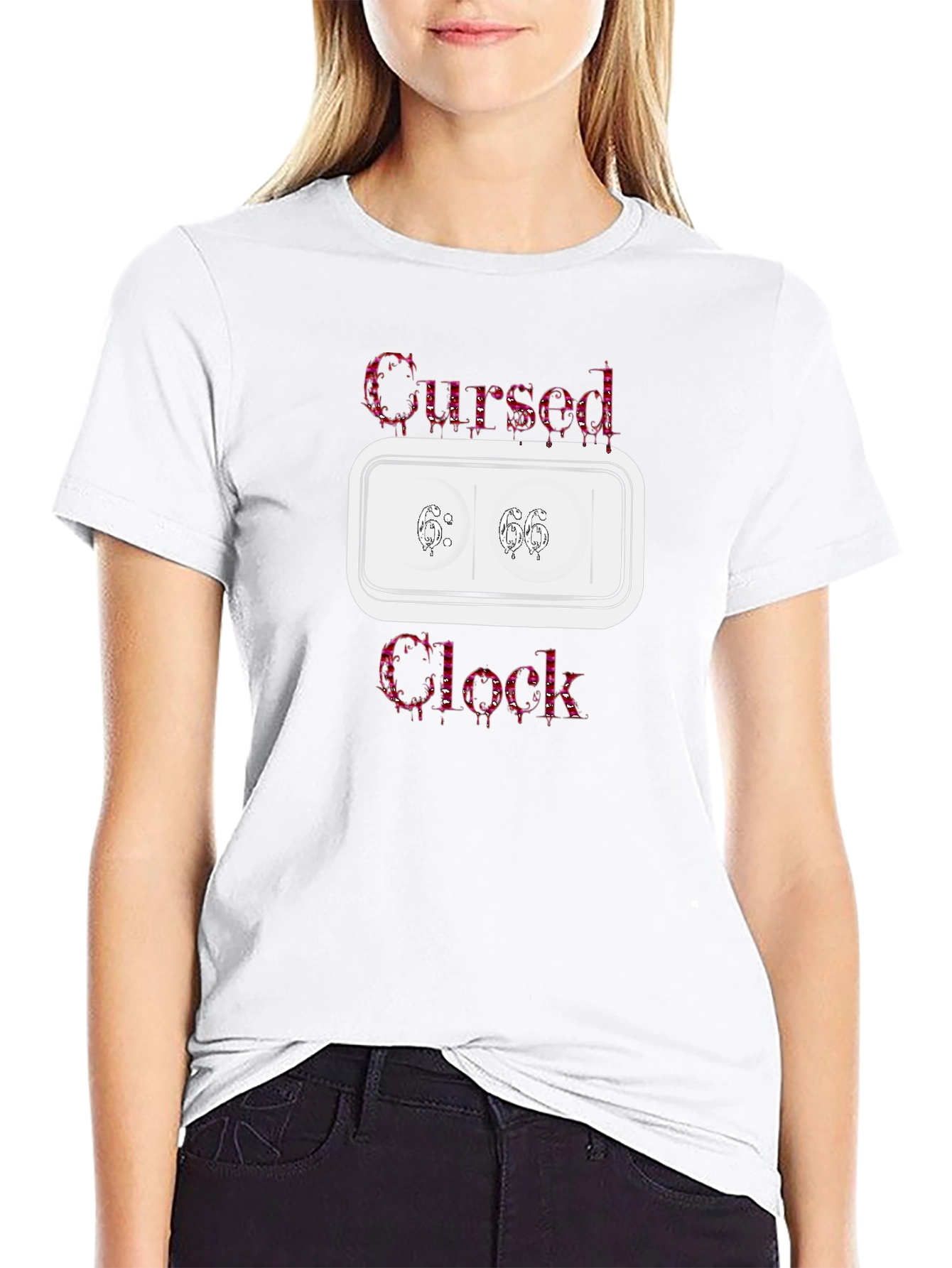 Cursed Clock Graphic Tee - Unisex Black T-Shirt