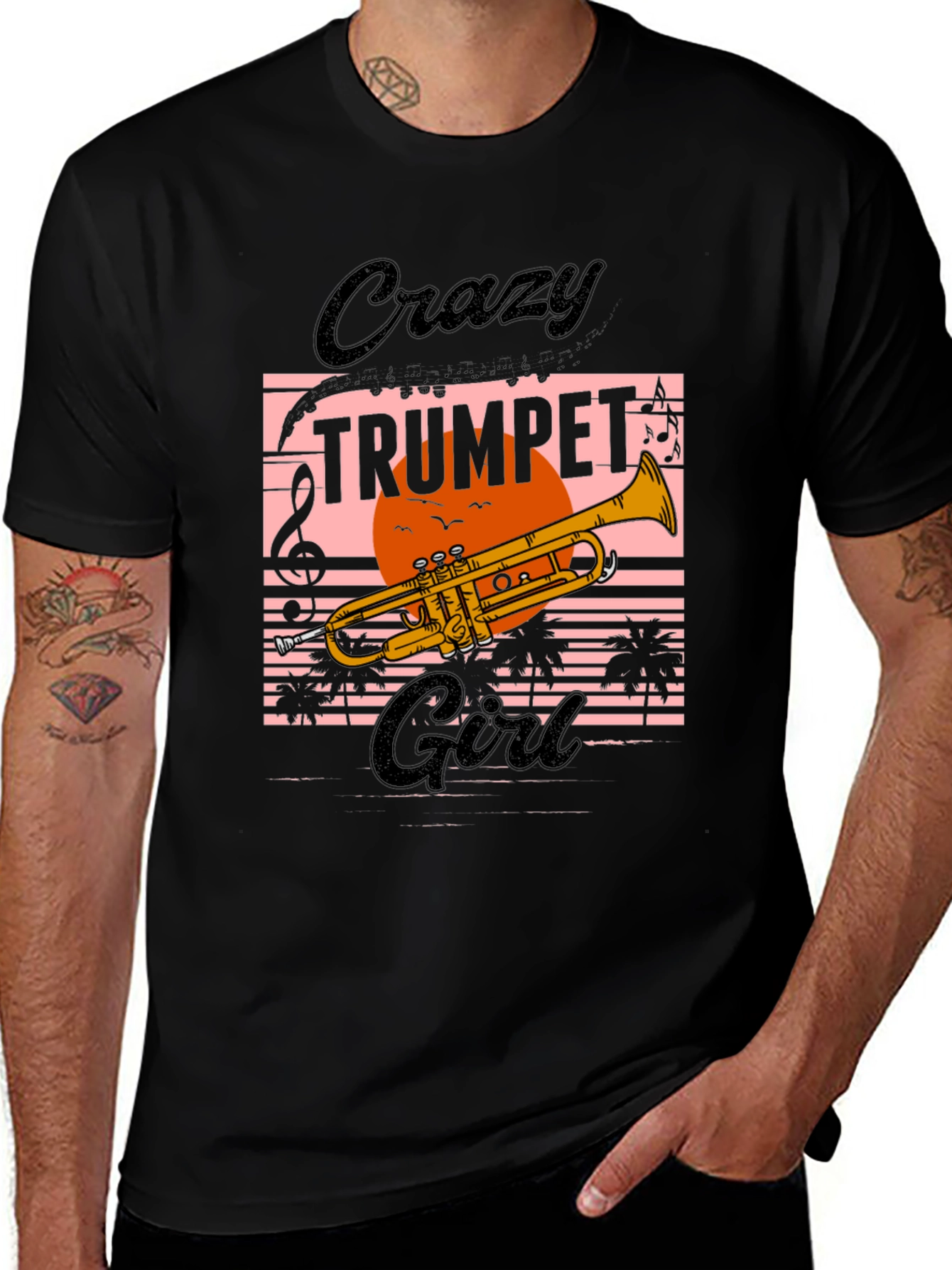 Crazy Trumpet Girl Graphic Tee
