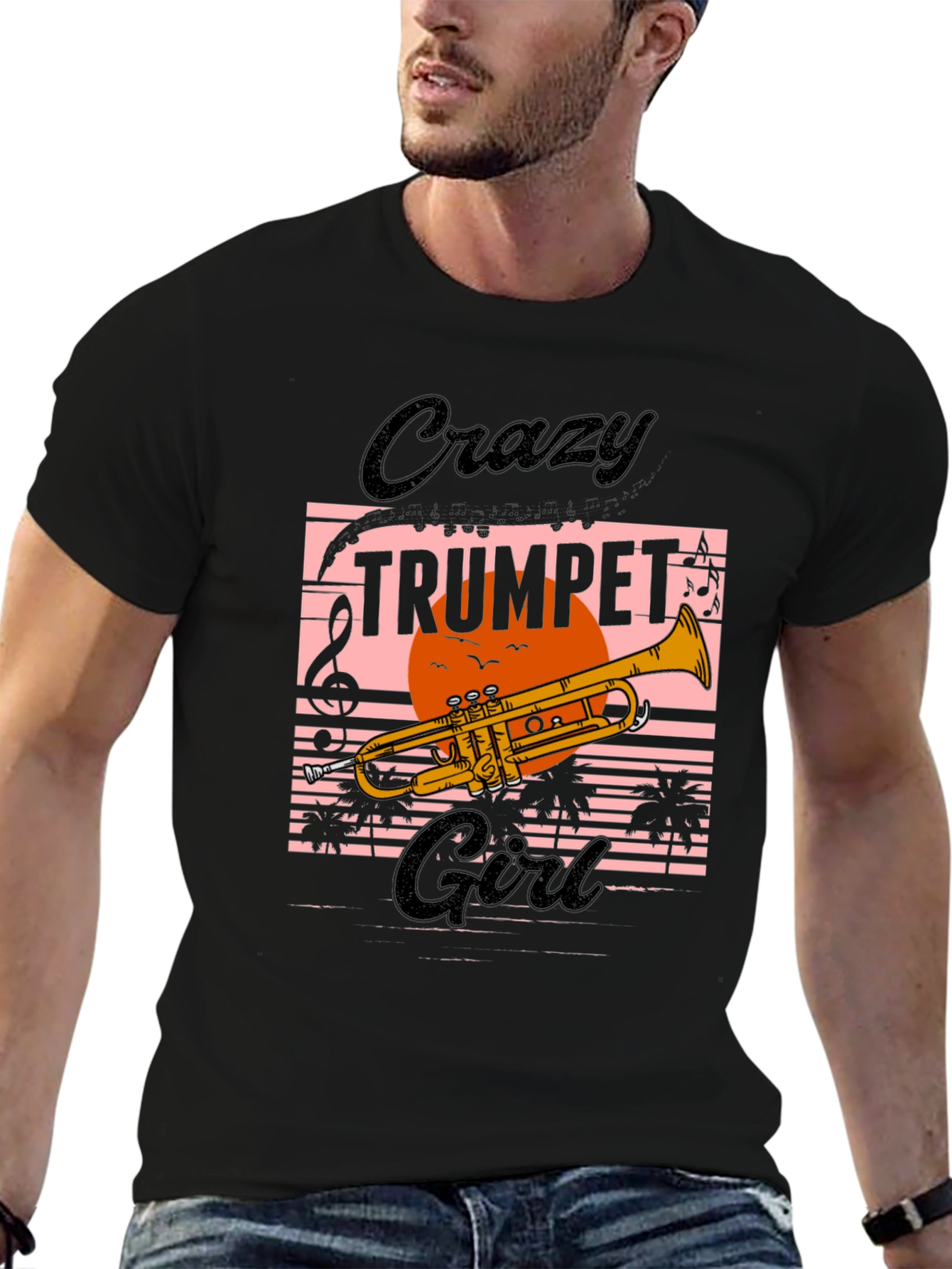 Crazy Trumpet Girl Graphic Tee
