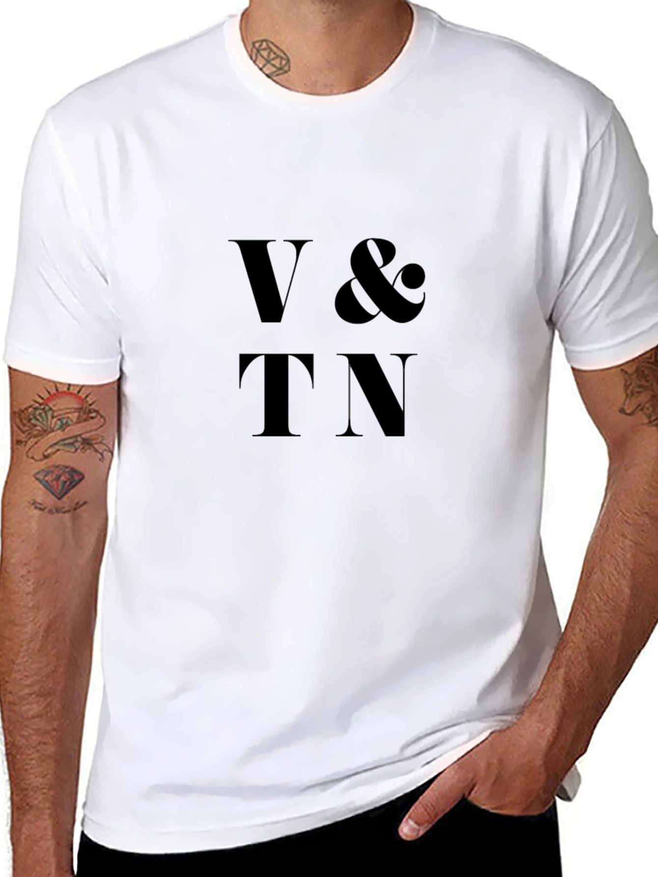V&TN Black Graphic T-Shirt