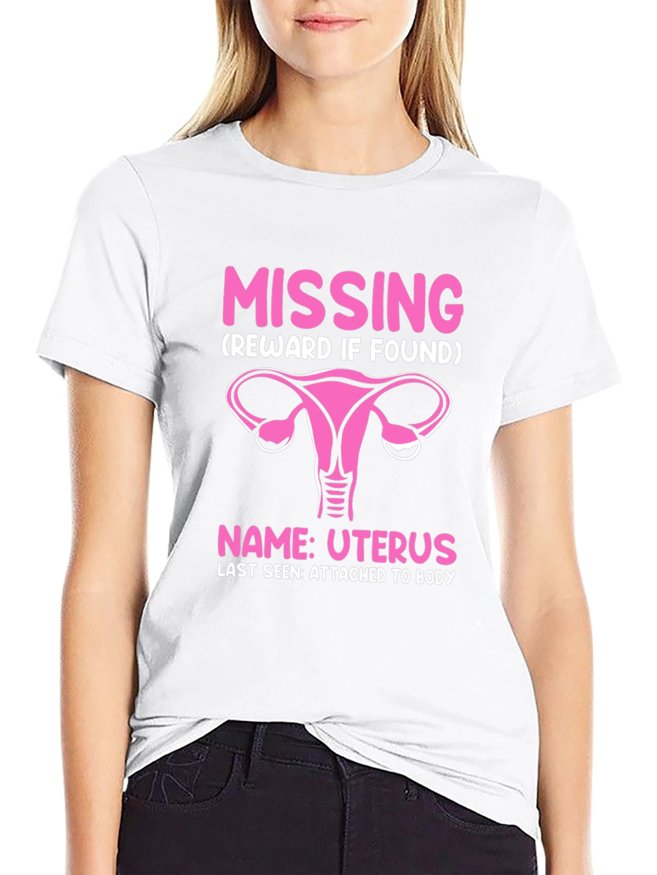 Missing Uterus T-Shirt - Funny Womens Health Awareness Tee