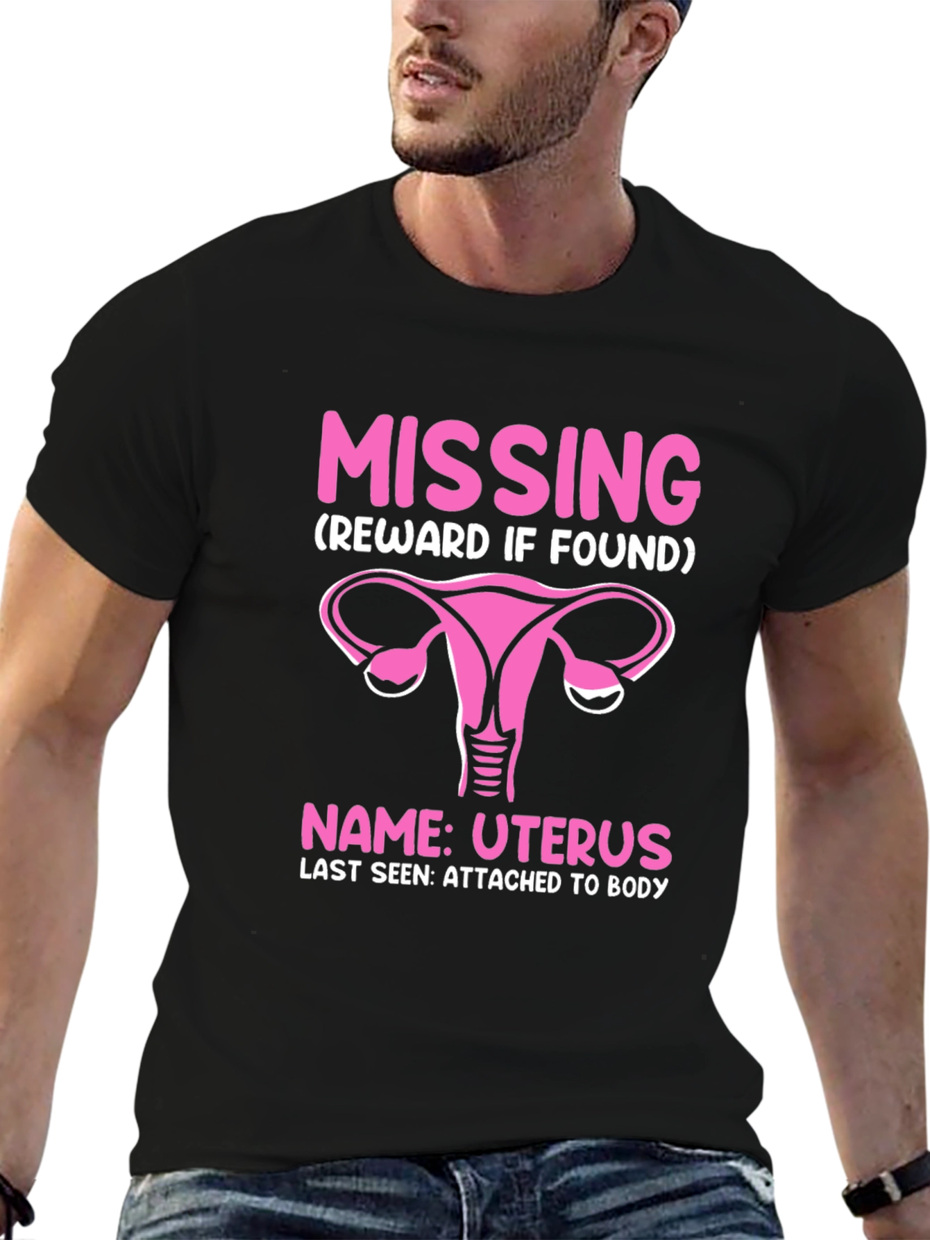 Missing Uterus T-Shirt - Funny Womens Health Awareness Tee