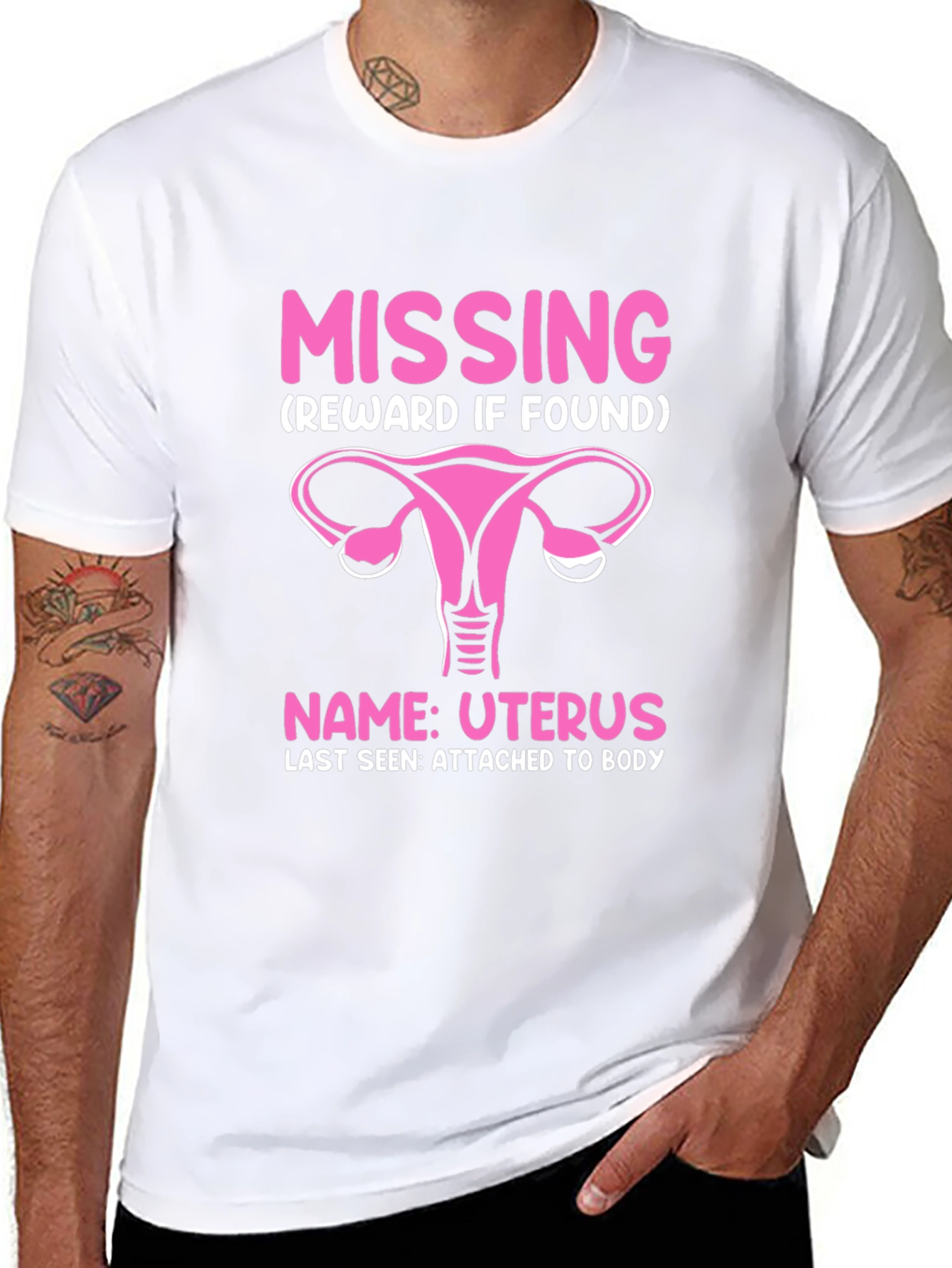 Missing Uterus T-Shirt - Funny Womens Health Awareness Tee