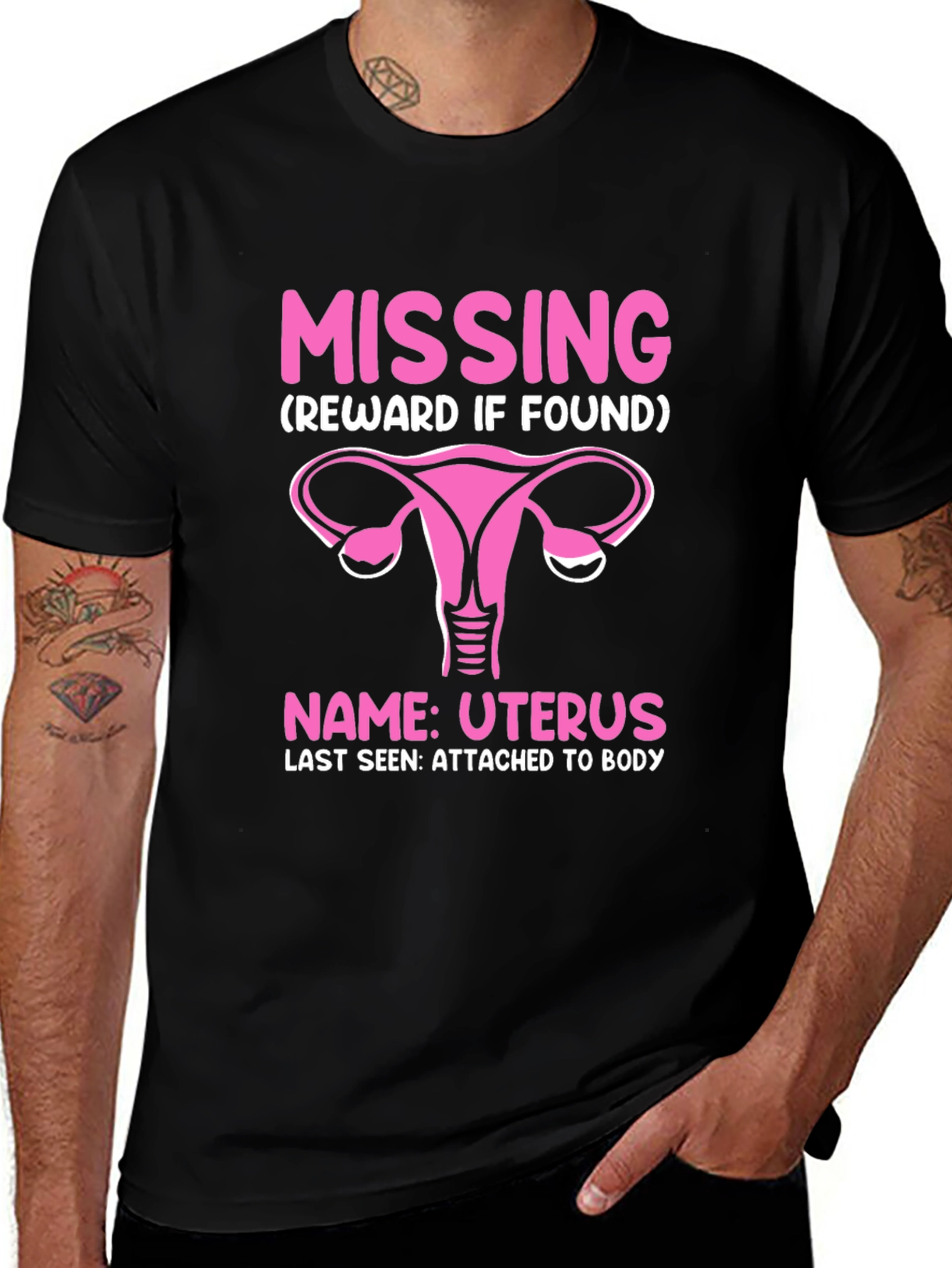 Missing Uterus T-Shirt - Funny Womens Health Awareness Tee