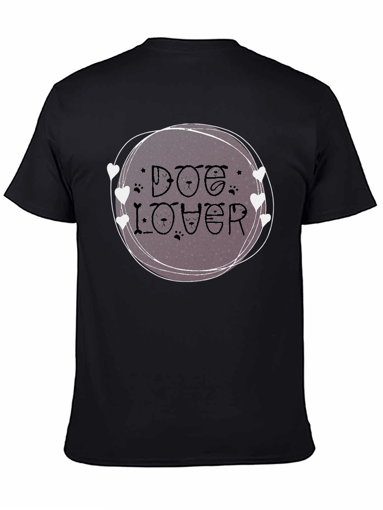 Dog Lover Graphic Tee - Round Heart Design