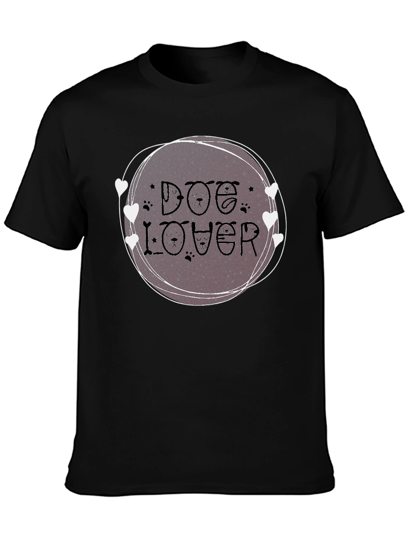 Dog Lover Graphic Tee - Round Heart Design