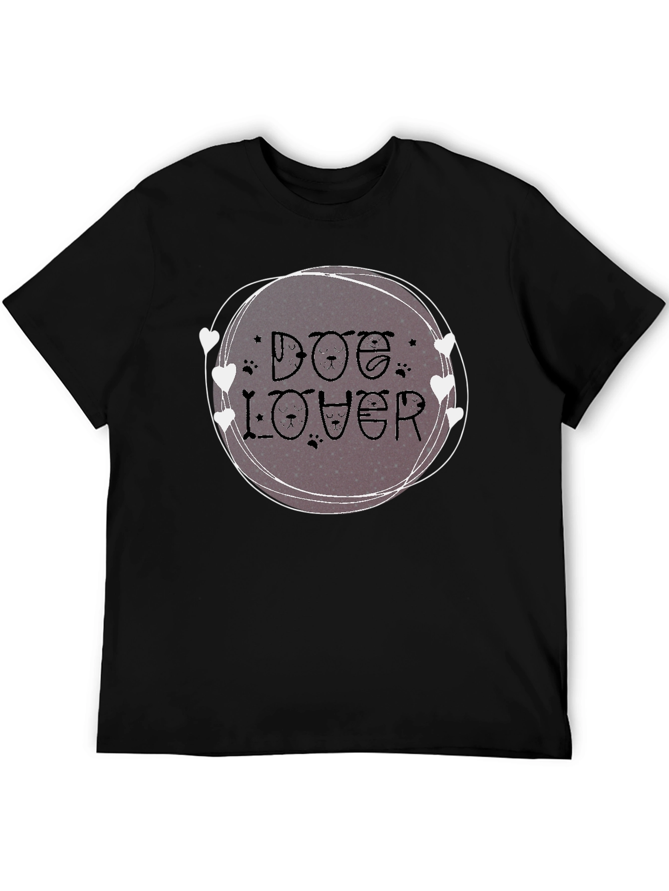 Dog Lover Graphic Tee - Round Heart Design