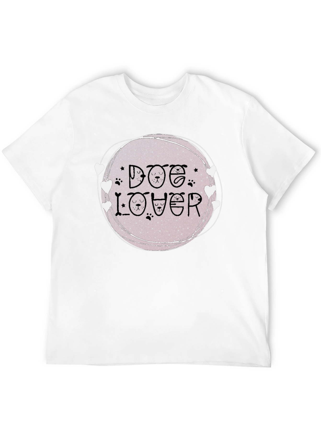 Dog Lover Graphic Tee - Round Heart Design