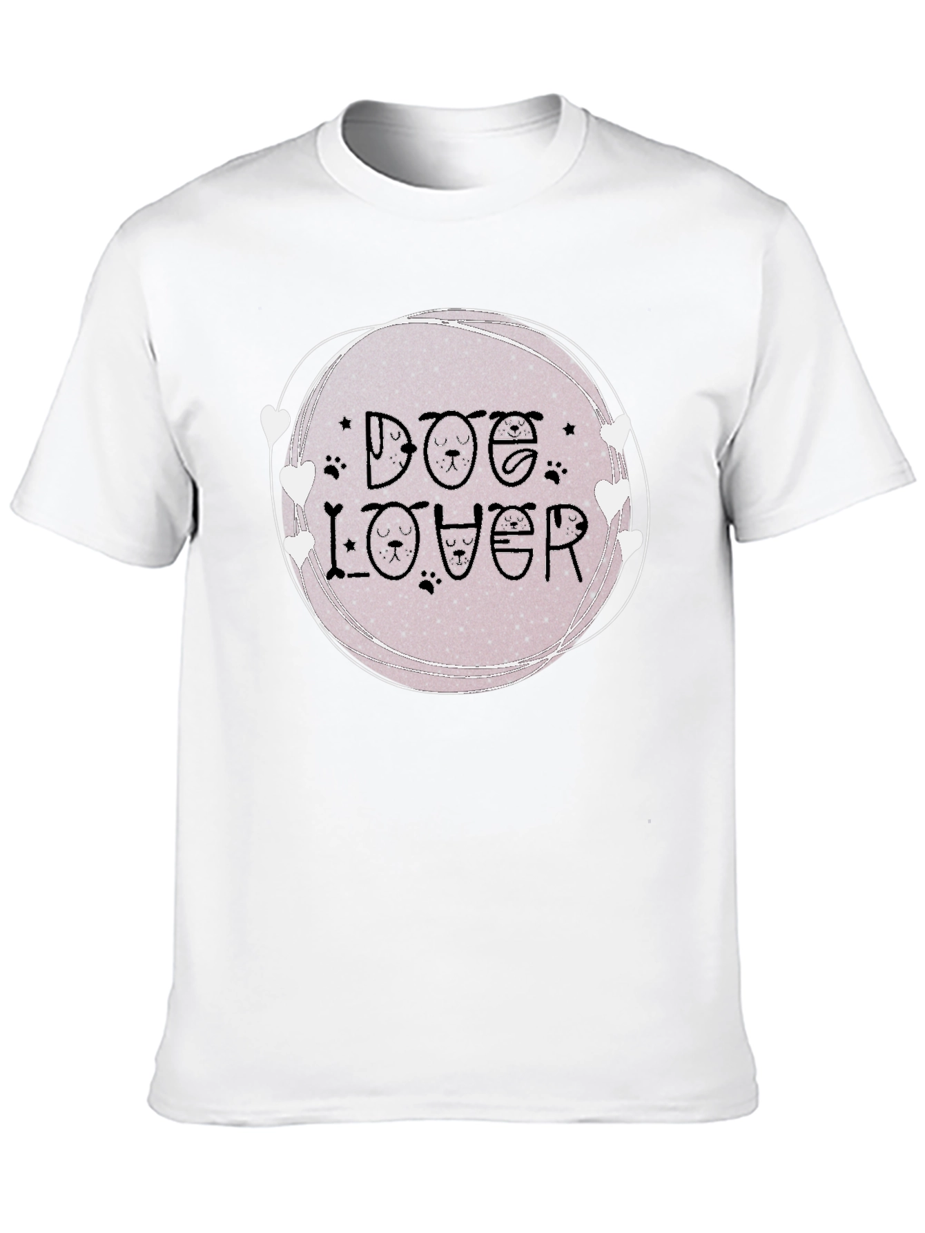 Dog Lover Graphic Tee - Round Heart Design