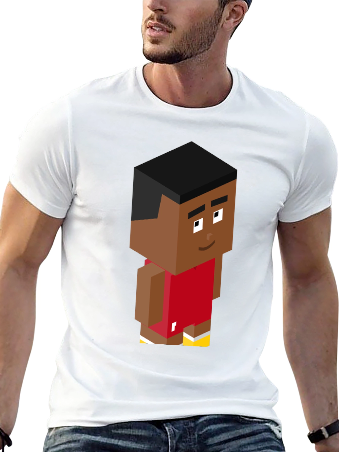 Pixel Basketball Player Graphic Tee - Black