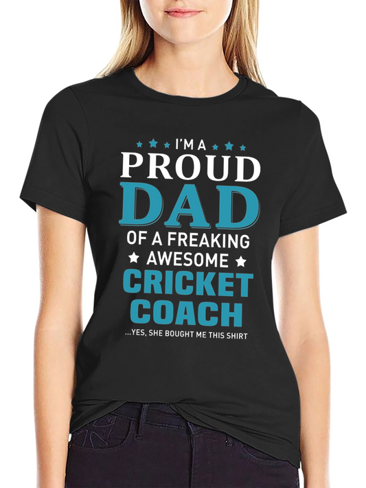Proud Cricket Dad T-Shirt - Awesome Coach Apparel