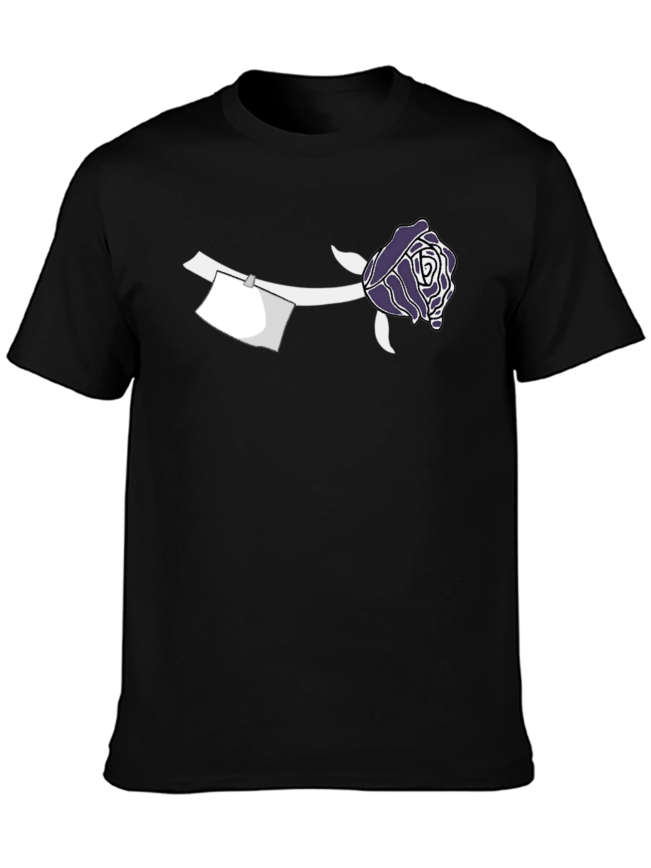 Rose & Note Graphic Tee - Casual Style