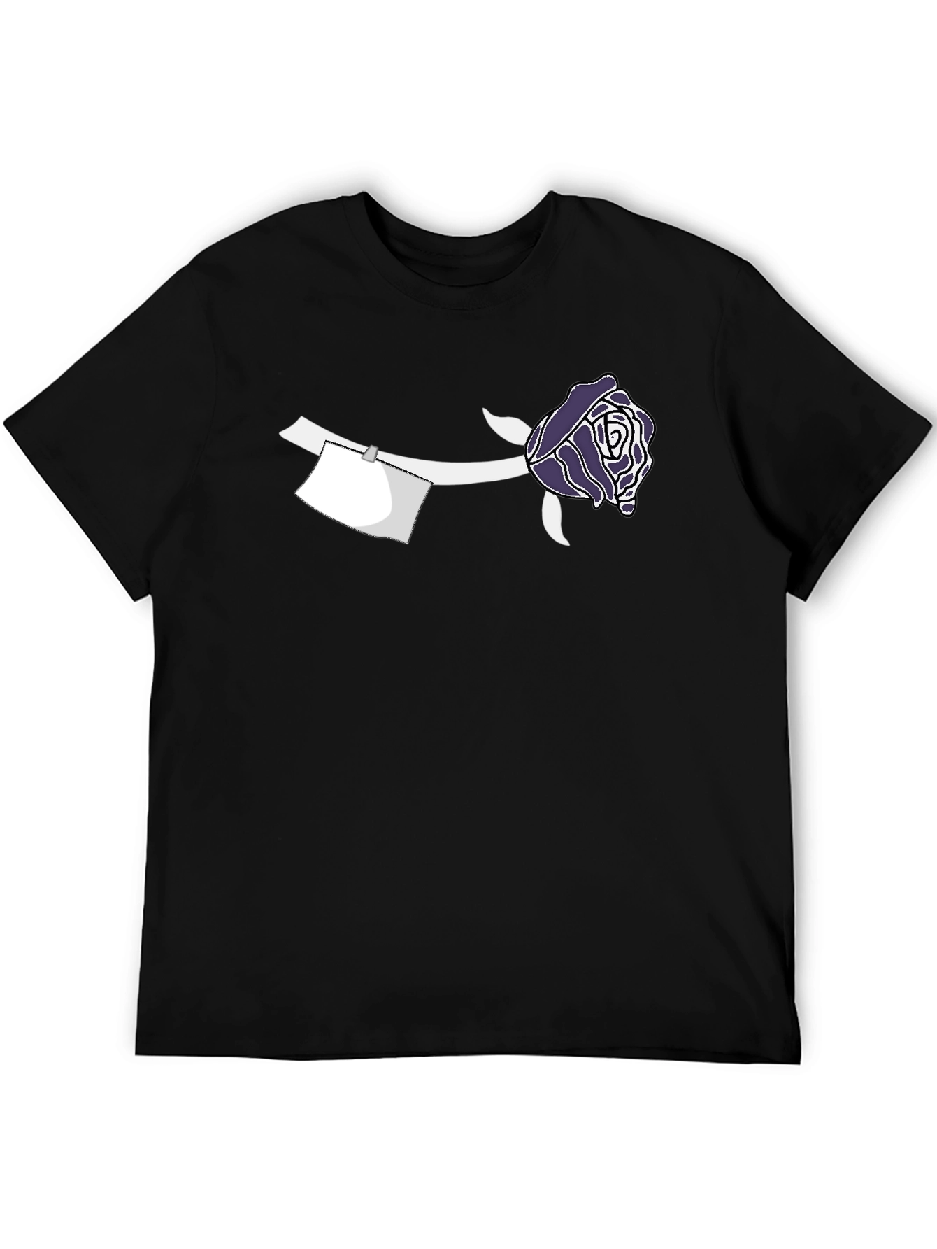 Rose & Note Graphic Tee - Casual Style