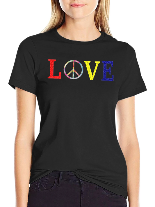 Peace & Love T-Shirt - Colorful Graphic Tee