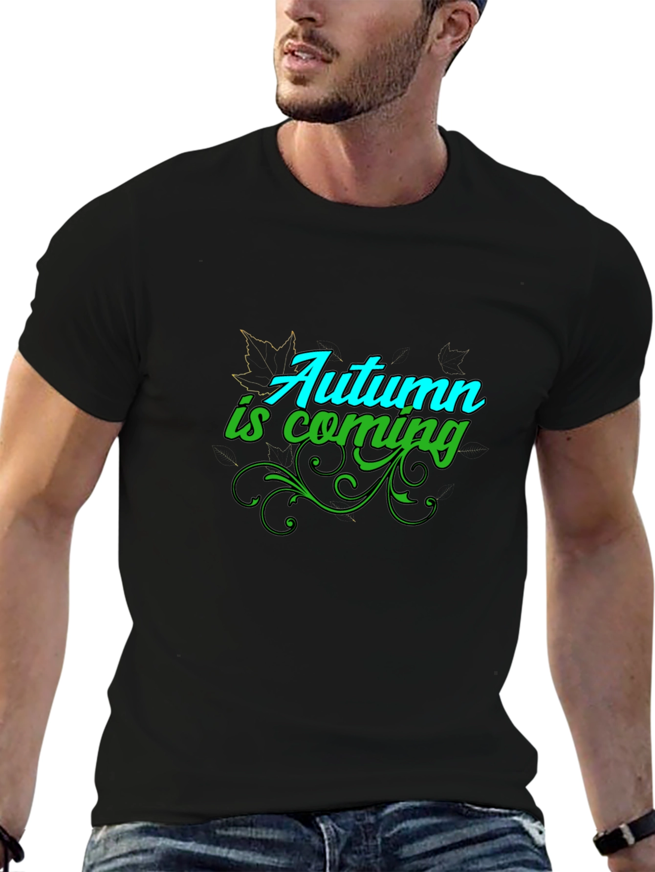 Autumn is Coming Graphic Tee - Black