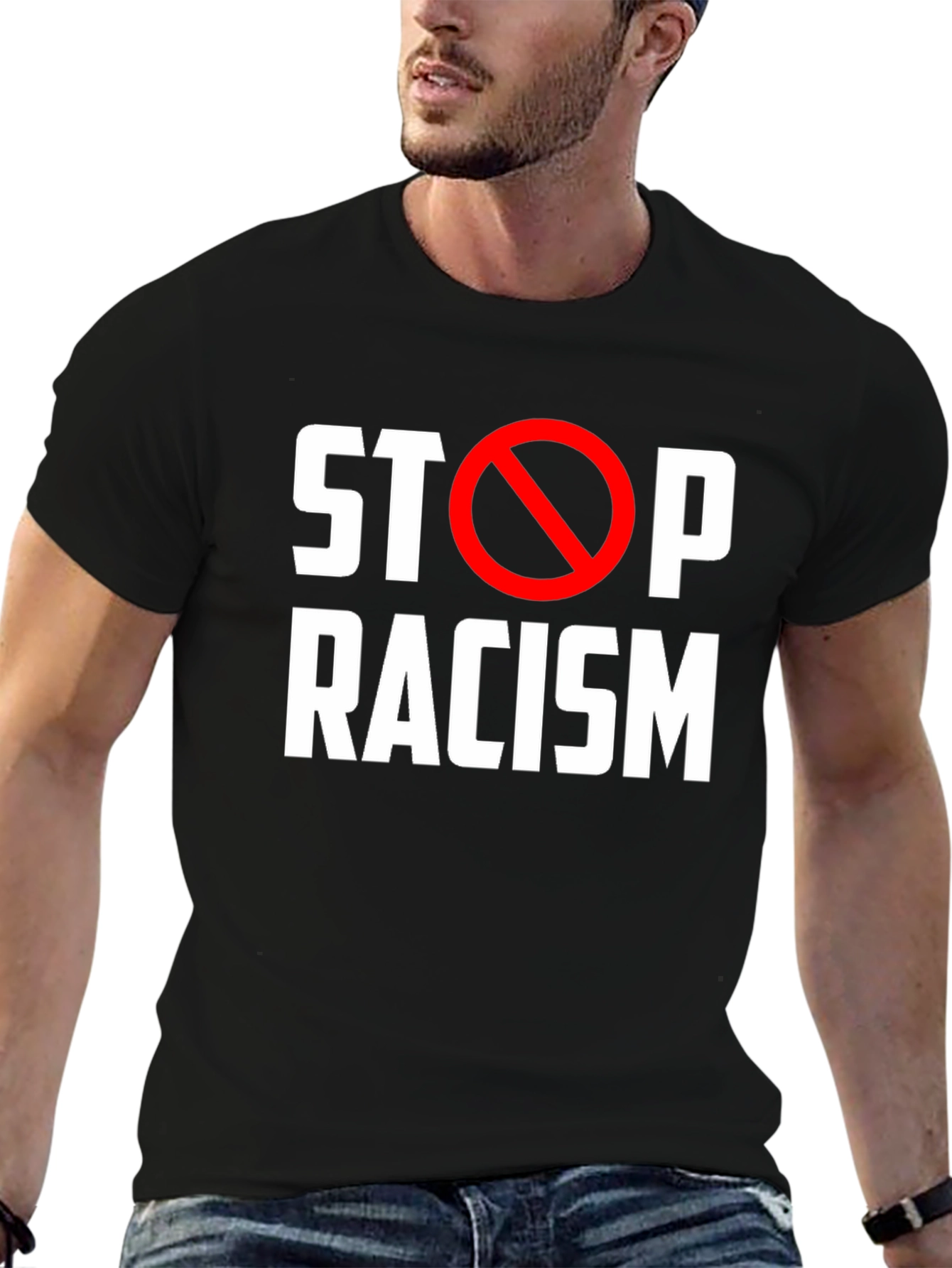 Stop Racism Black T-Shirt