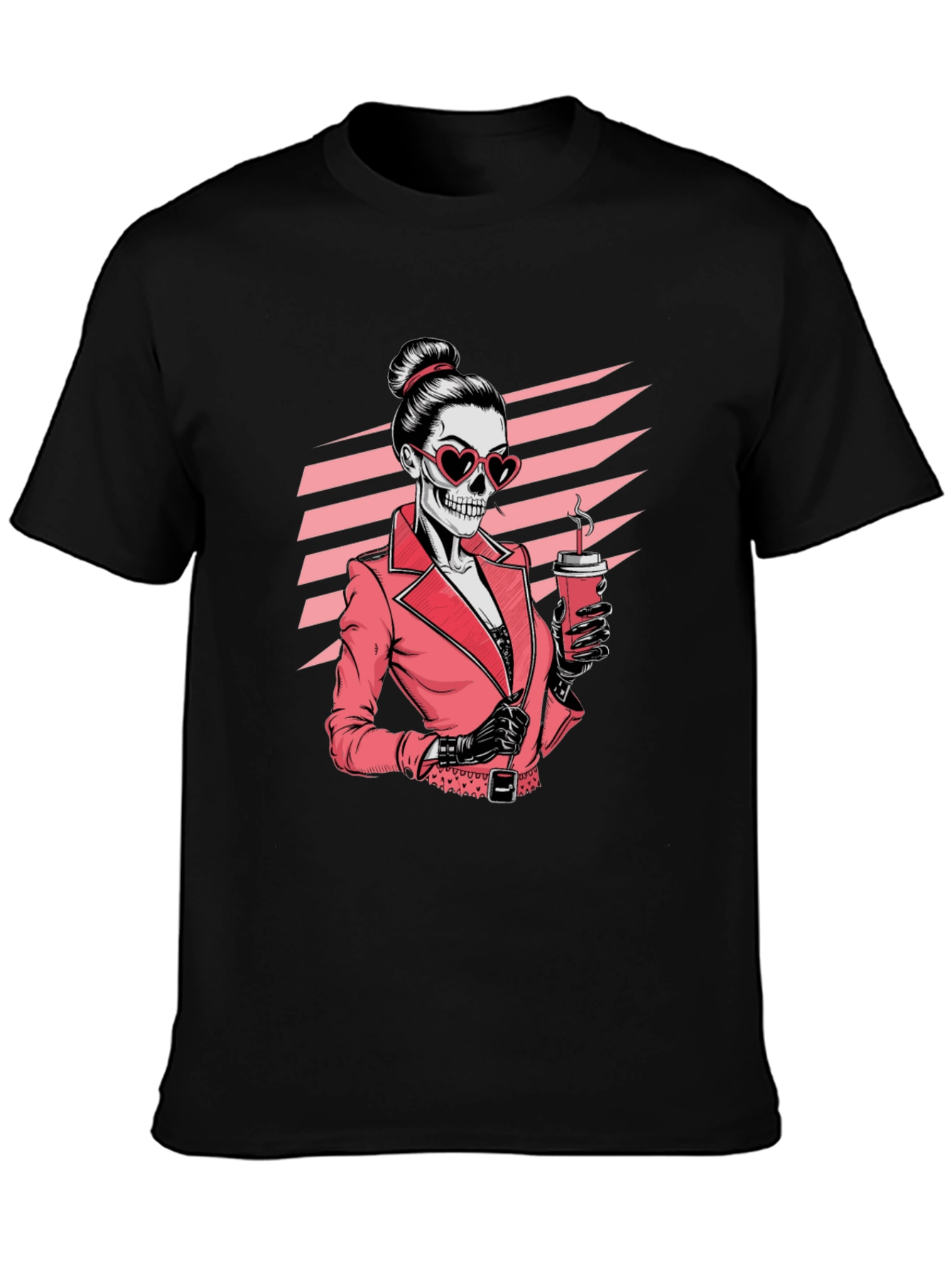 Skeleton Lady T-Shirt - Coffee & Chic Style