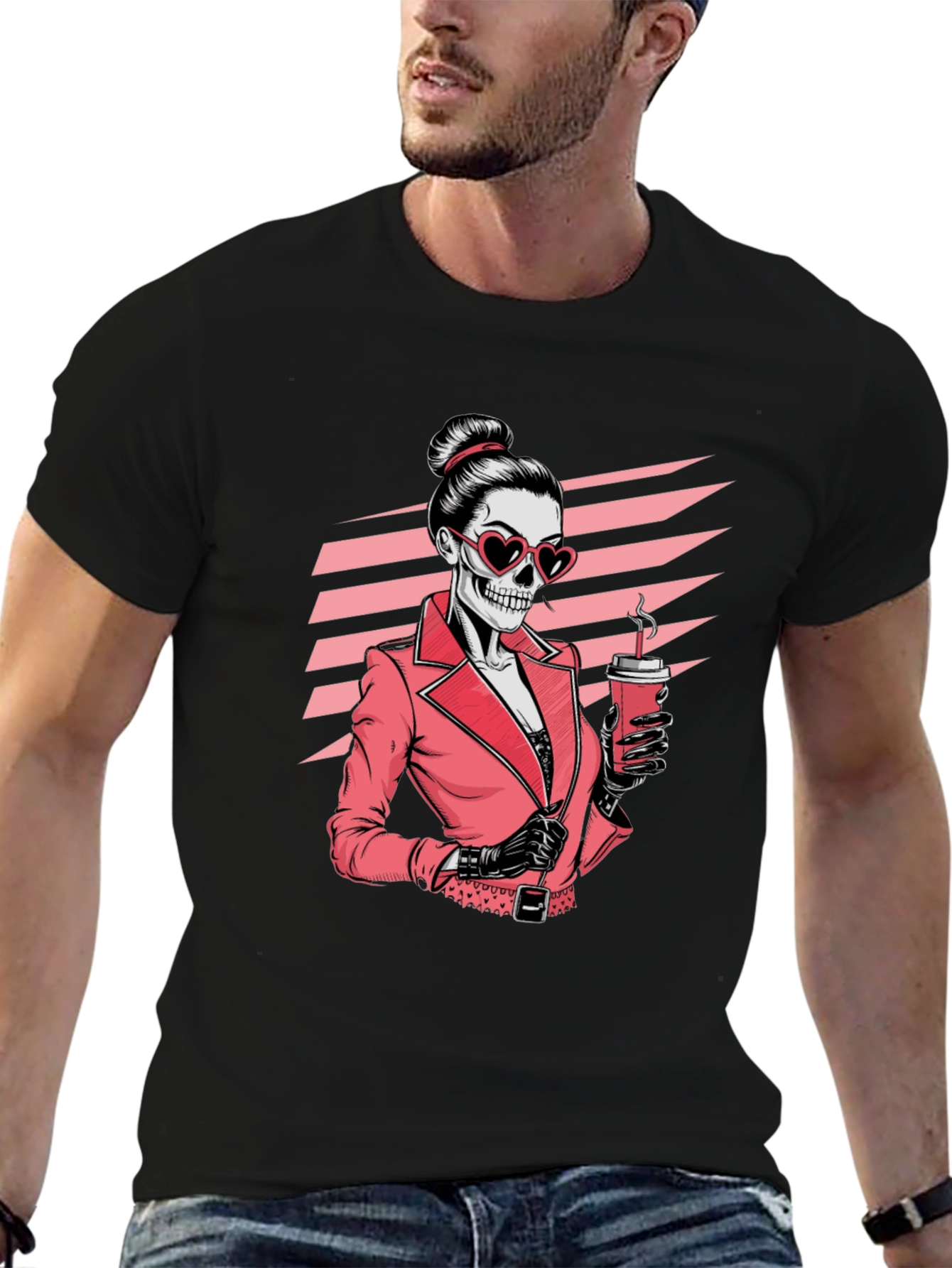 Skeleton Lady T-Shirt - Coffee & Chic Style